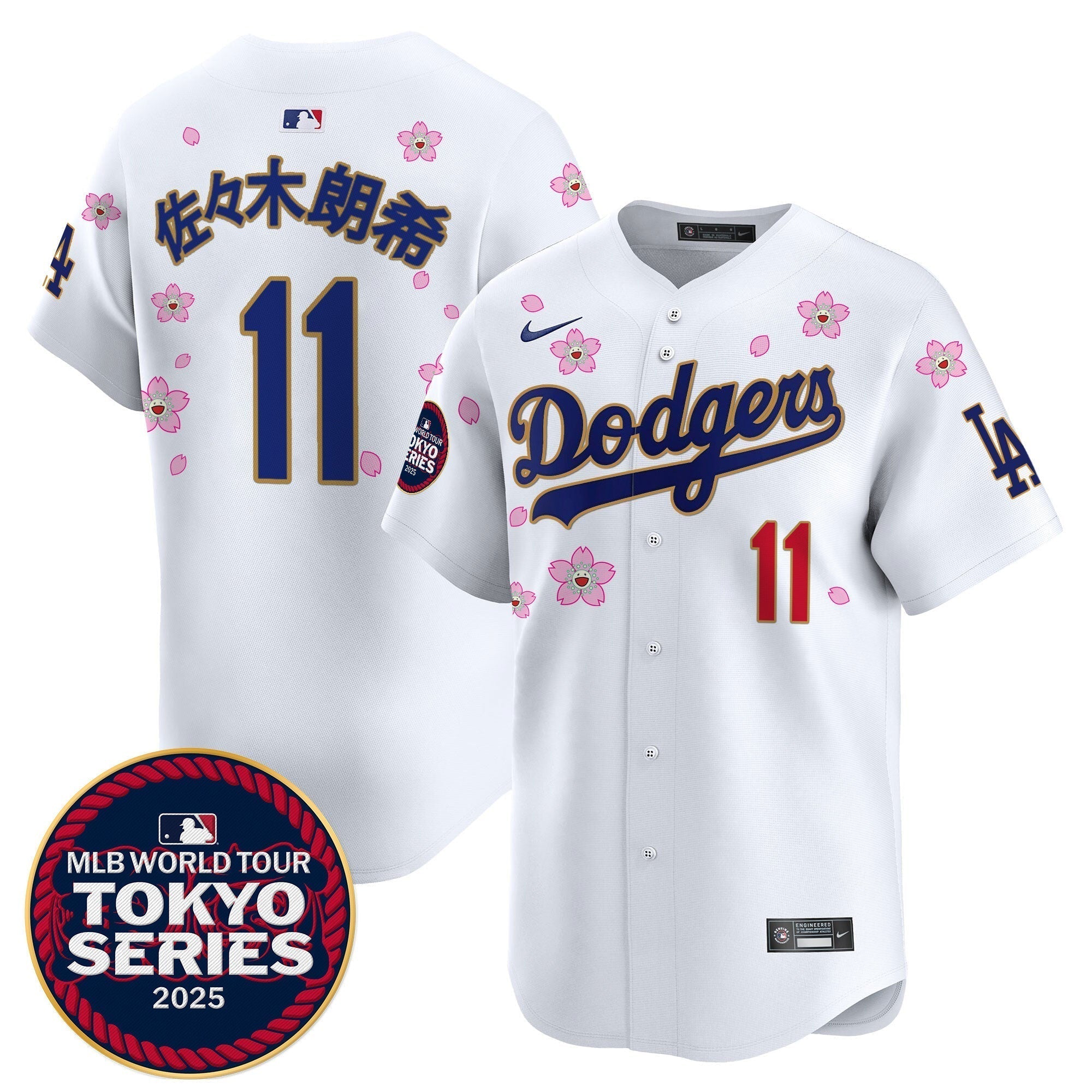 Dodgers Tokyo Series 2025 Gold Trim Vapor Premier Limited Jersey V2 - Stitched