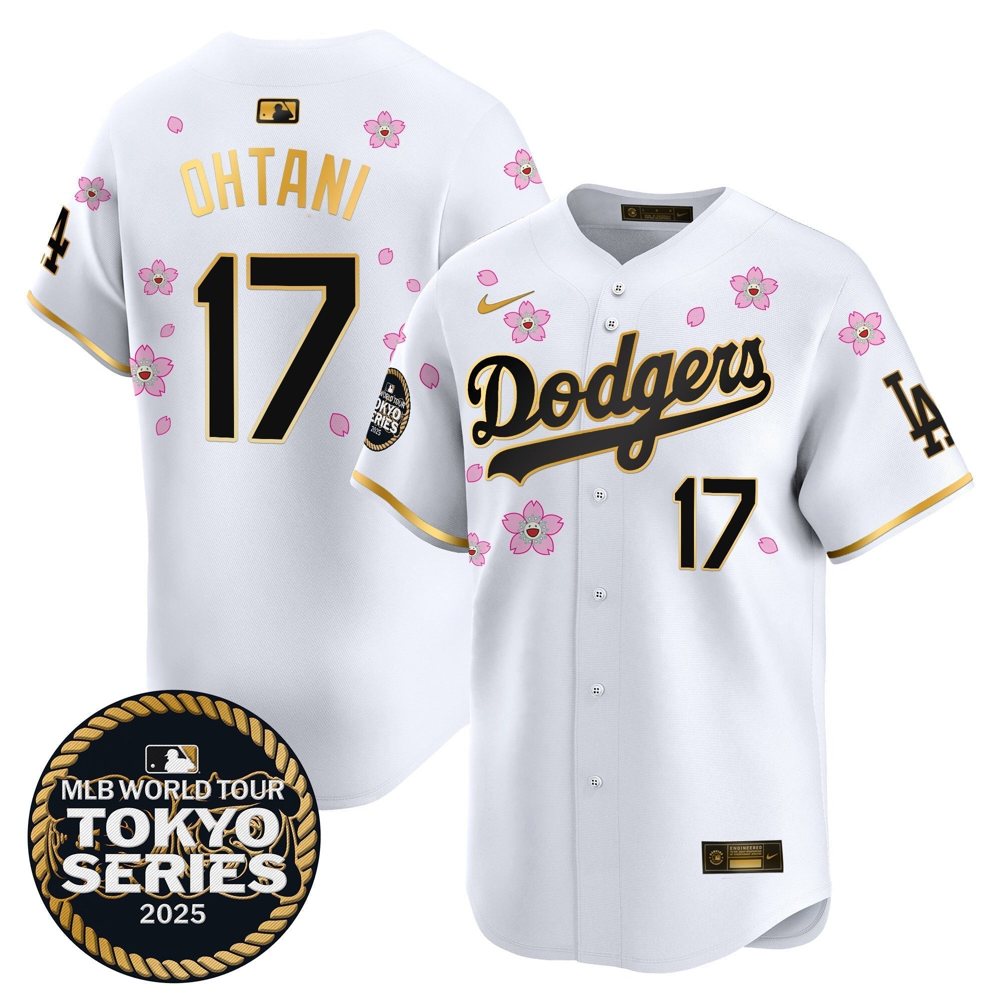 Dodgers Tokyo Series 2025 Gold Trim Vapor Premier Limited Jersey V2 - Stitched