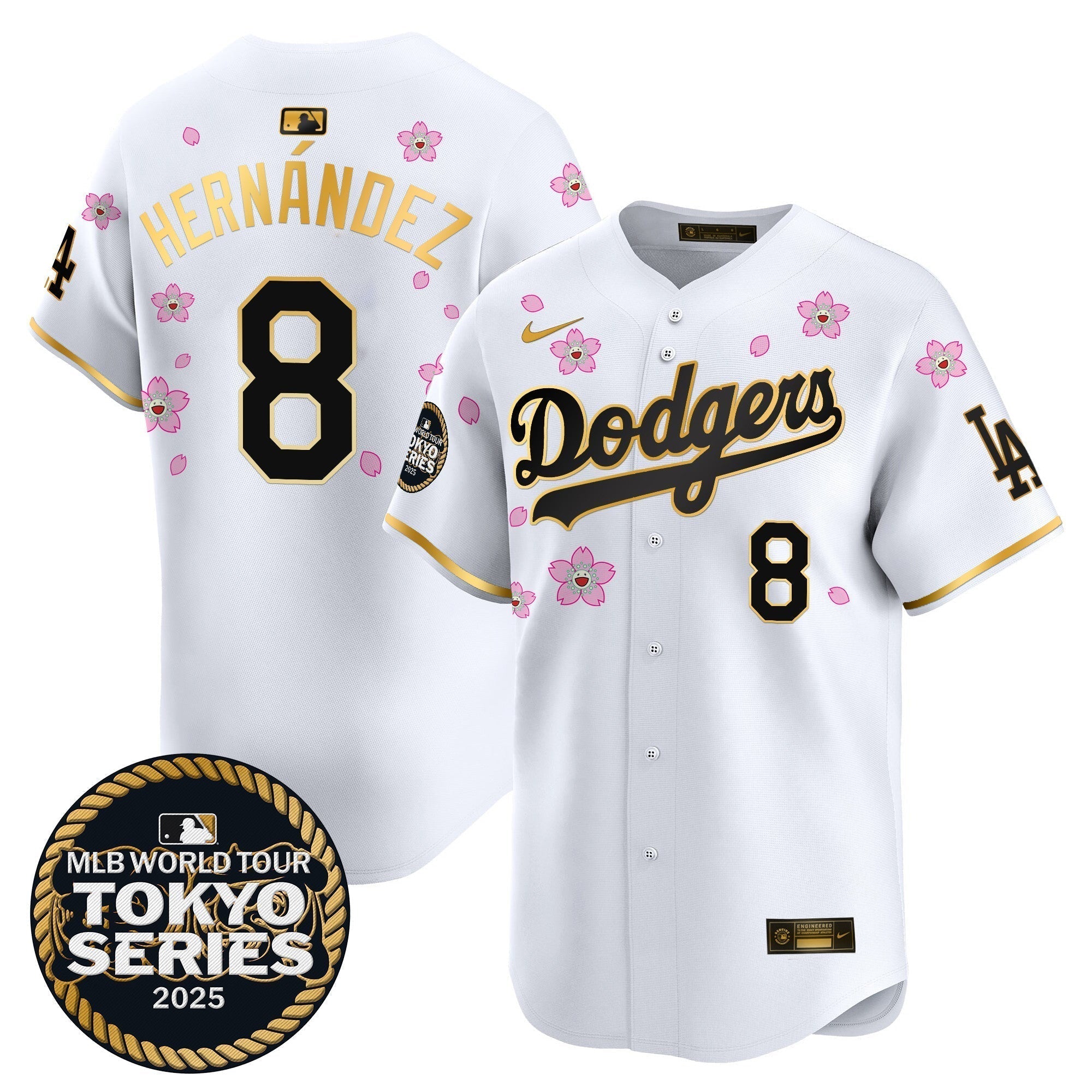 Dodgers Tokyo Series 2025 Gold Trim Vapor Premier Limited Jersey V2 - Stitched
