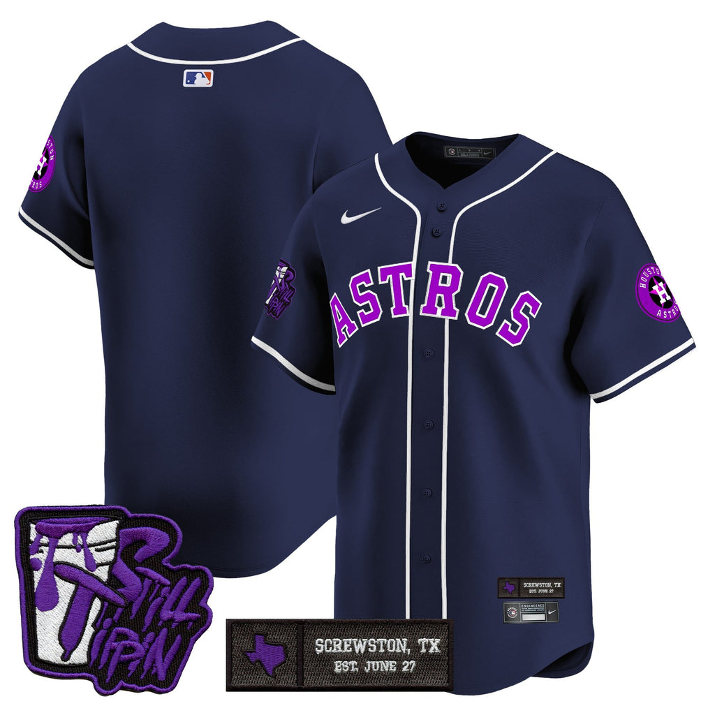 HOU DJ Screw Still Tippin Purple Patch Vapor Premier Limited Jersey - Stitched
