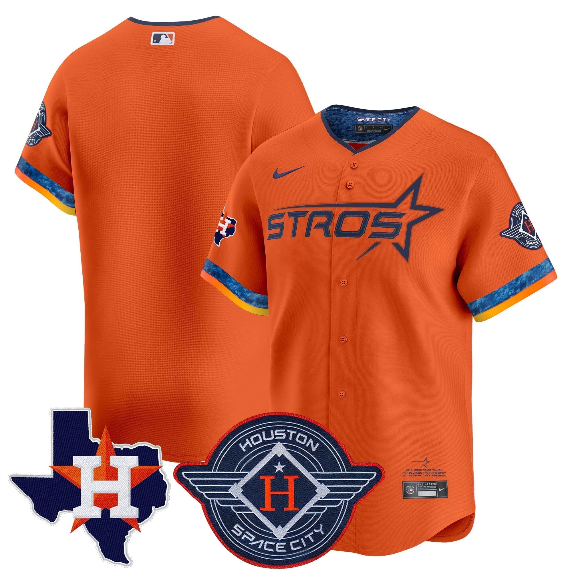 HOU 2025 City Connect Texas Patch Vapor Premier Limited Jersey - Stitched