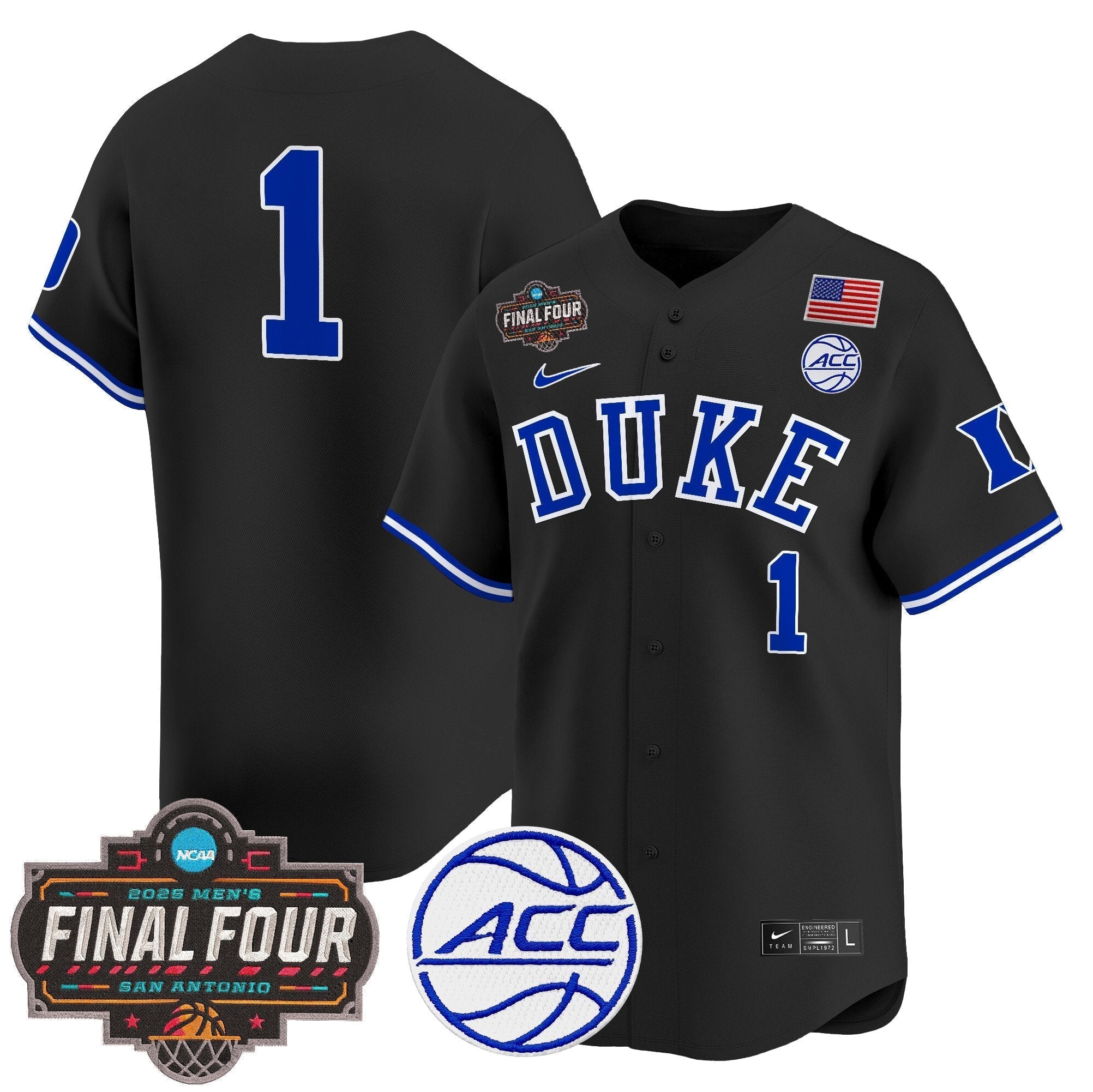 DUKE 2025 Final Four Patch Vapor Baseball Jersey - All Stitched