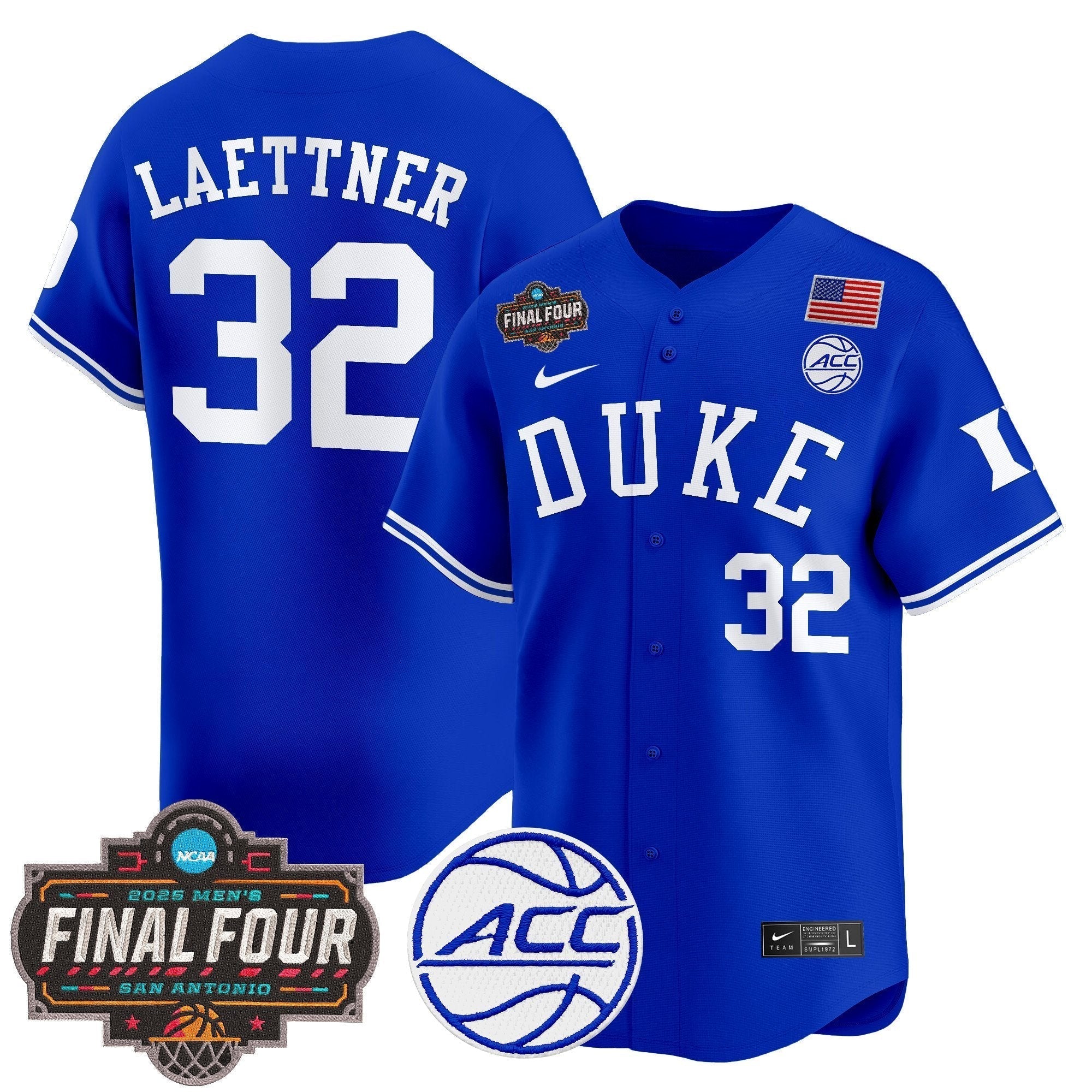 DUKE 2025 Final Four Patch Vapor Baseball Jersey - All Stitched