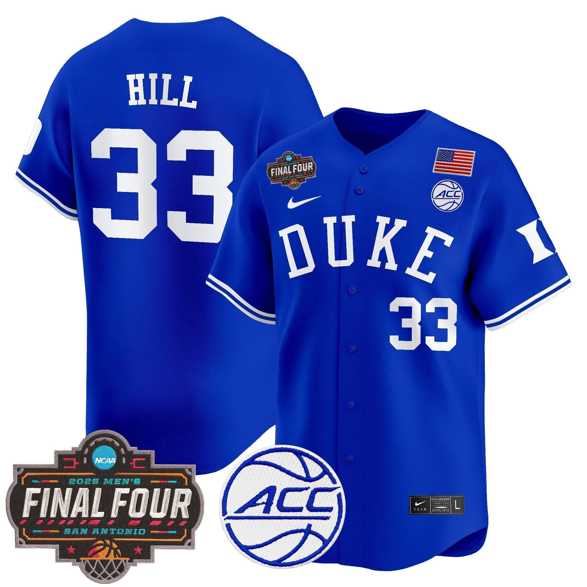 DUKE 2025 Final Four Patch Vapor Baseball Jersey - All Stitched