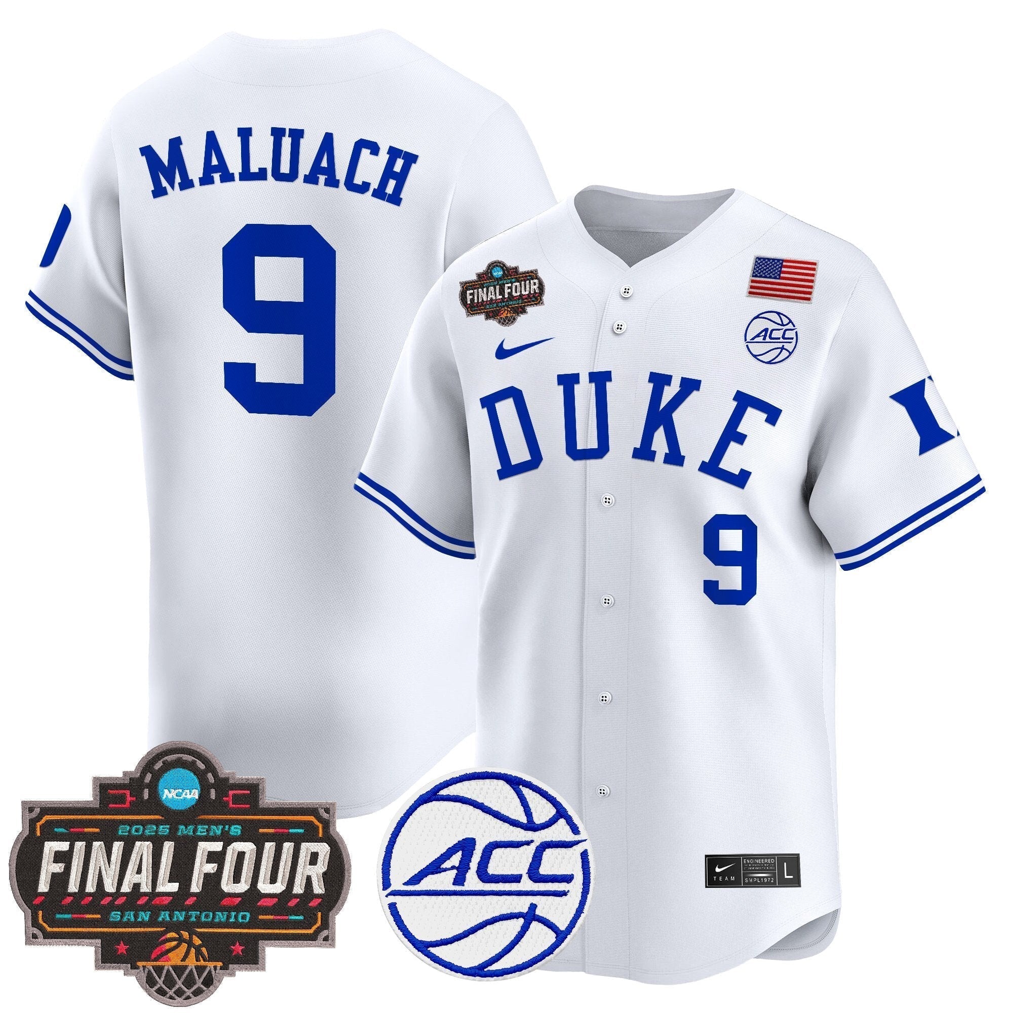 DUKE 2025 Final Four Patch Vapor Baseball Jersey - All Stitched