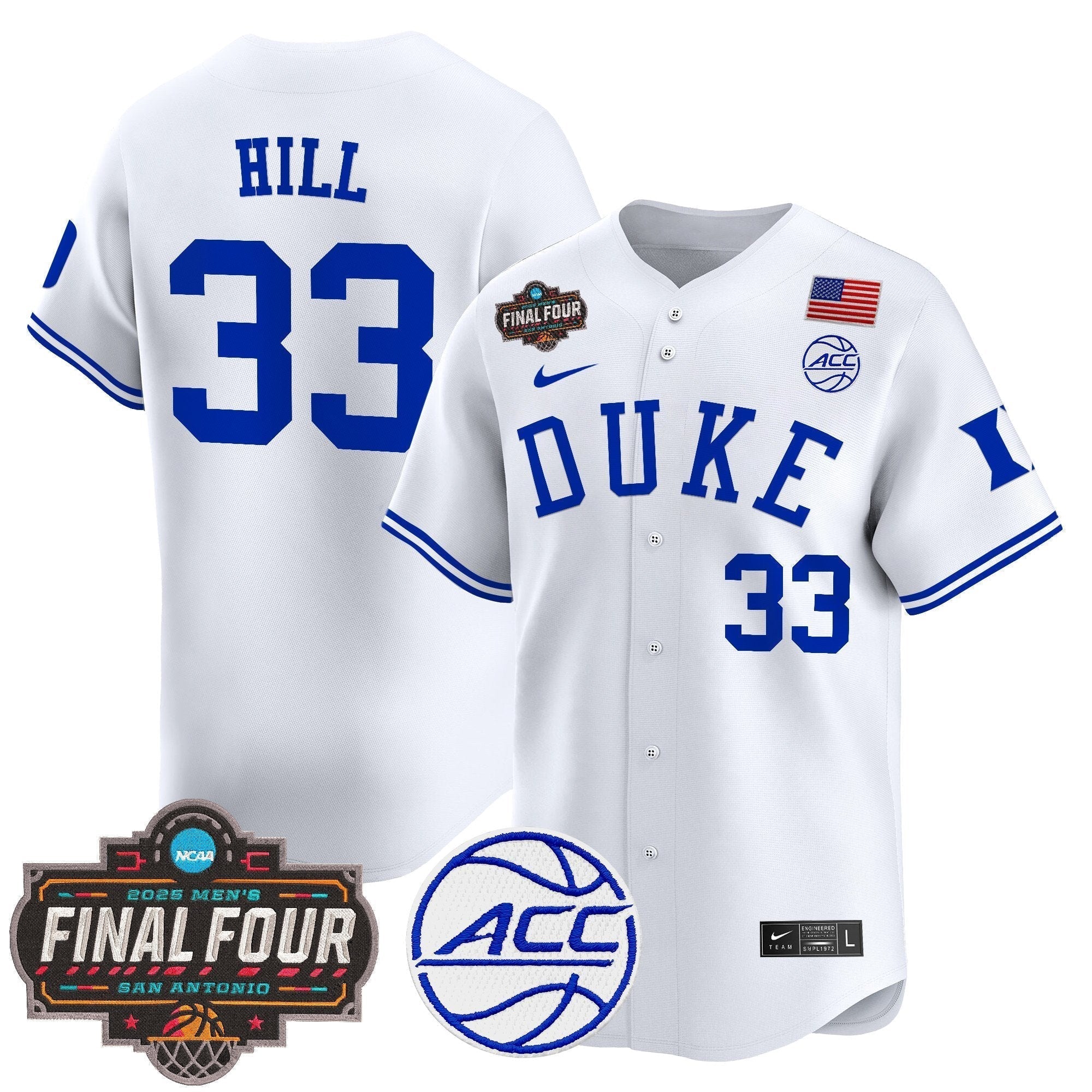 DUKE 2025 Final Four Patch Vapor Baseball Jersey - All Stitched