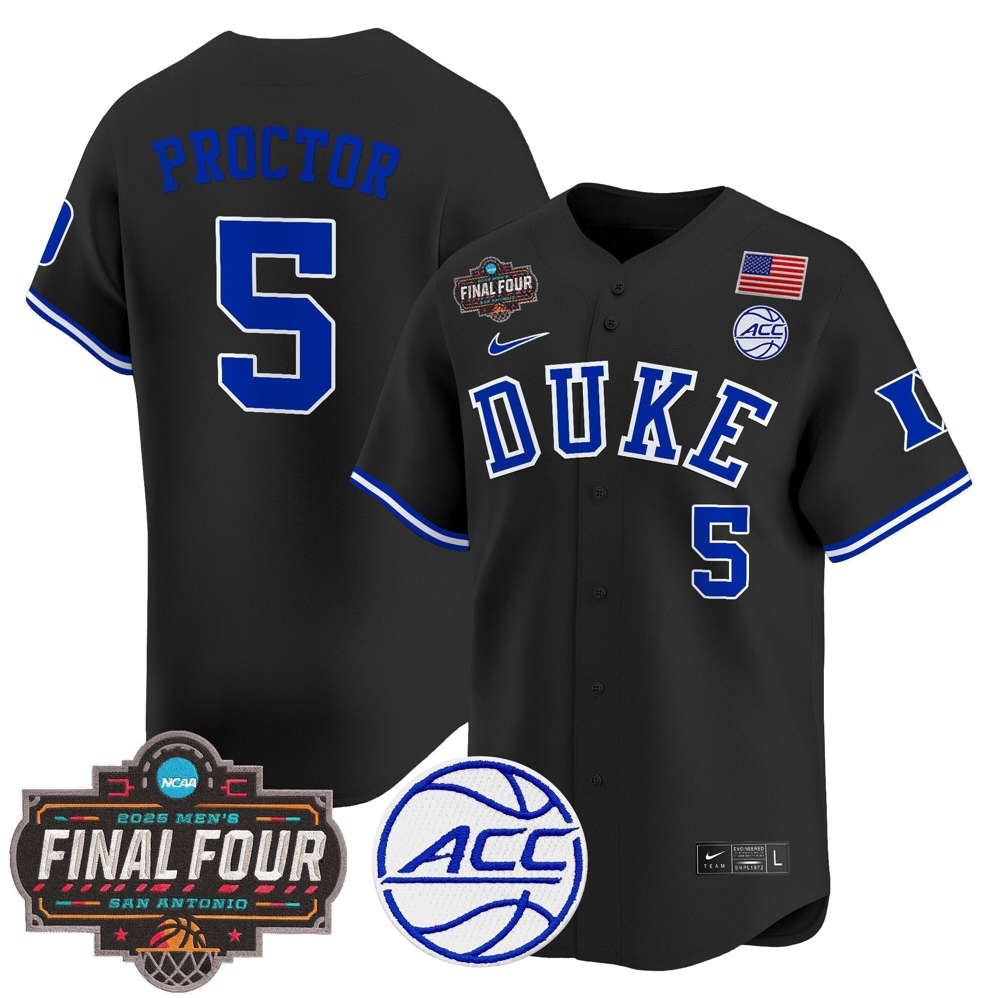 DUKE 2025 Final Four Patch Vapor Baseball Jersey - All Stitched