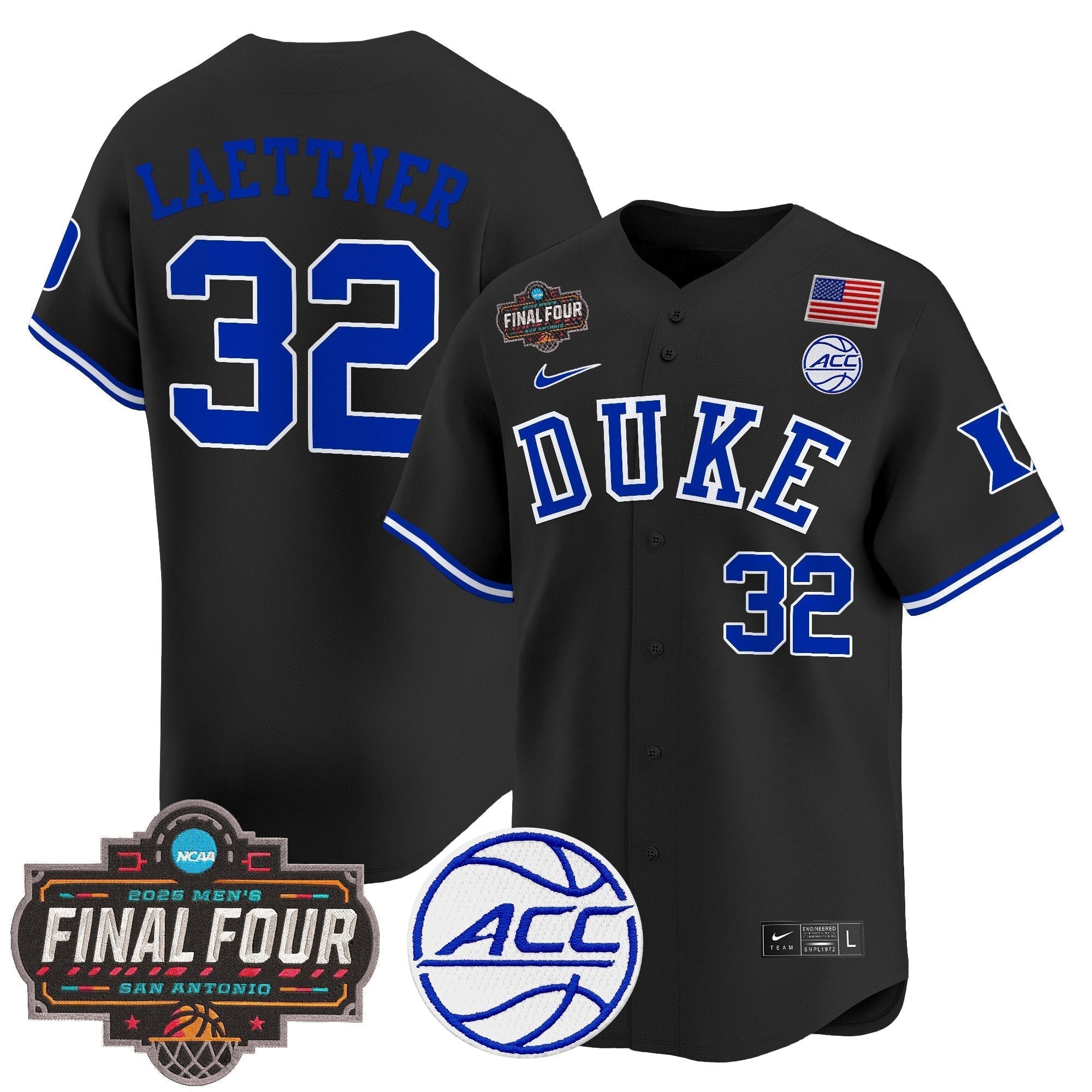 DUKE 2025 Final Four Patch Vapor Baseball Jersey - All Stitched