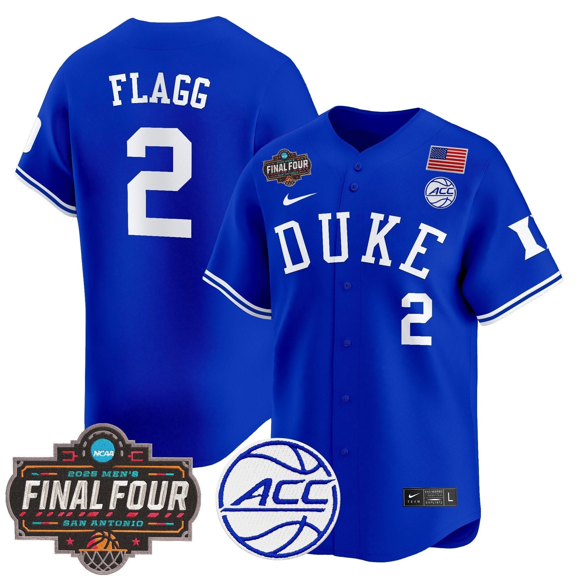 DUKE 2025 Final Four Patch Vapor Baseball Jersey - All Stitched