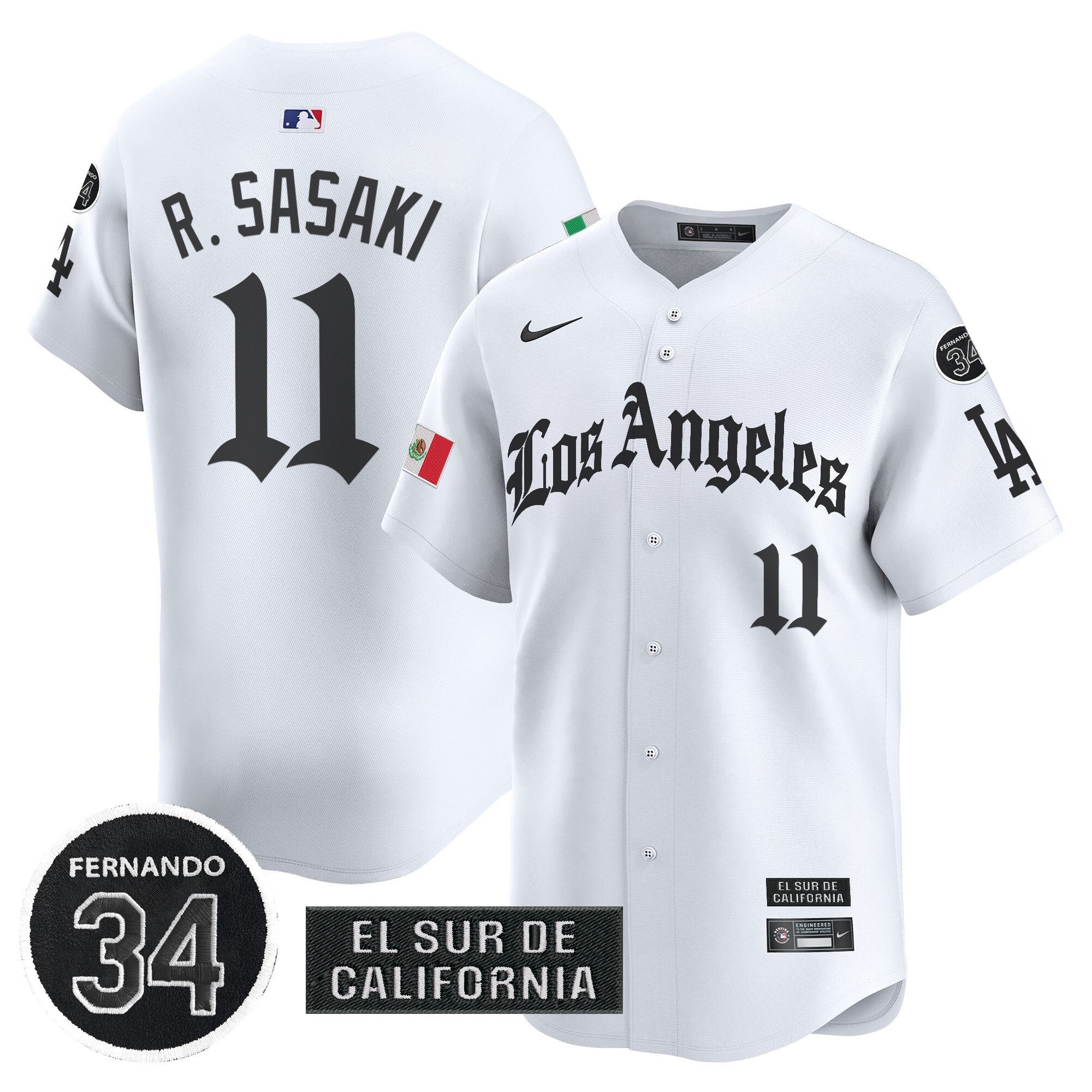 Dodgers Mexico 2025 LA Gothic Style Patch Vapor Premier Limited Jersey - All Stitched