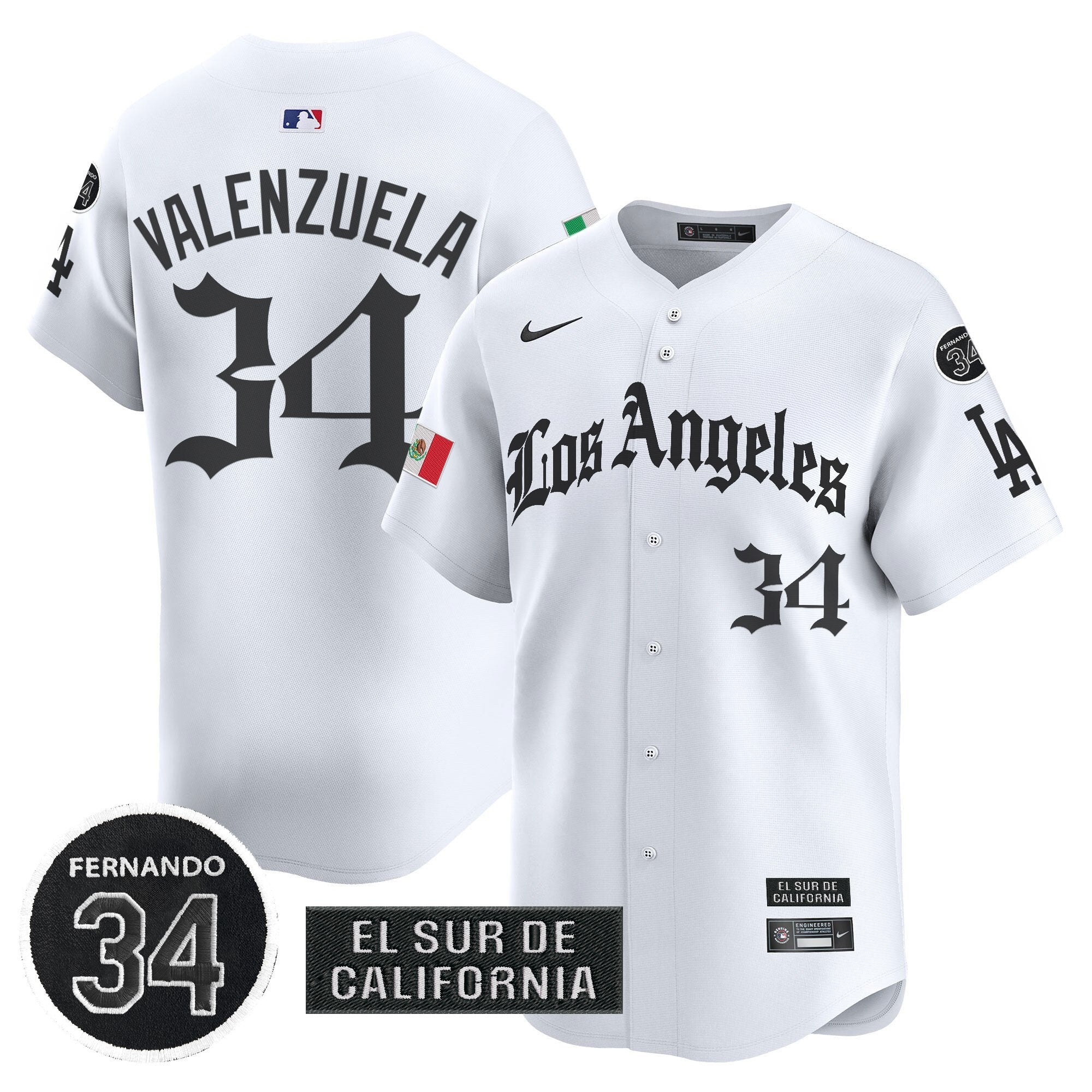Dodgers Mexico 2025 LA Gothic Style Patch Vapor Premier Limited Jersey - All Stitched