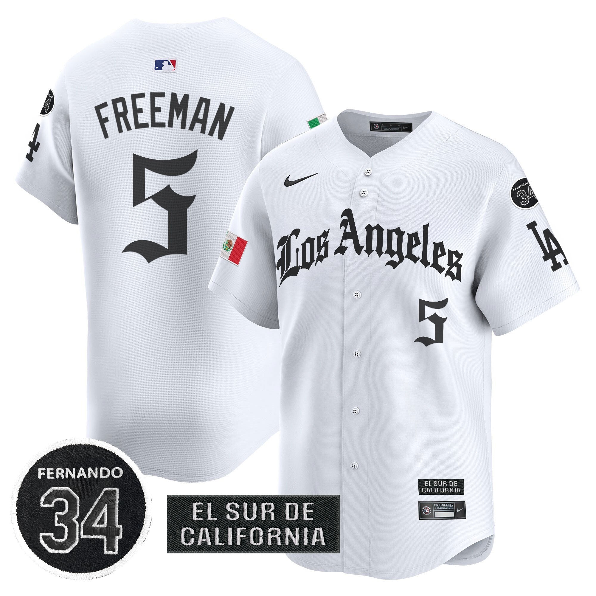 Dodgers Mexico 2025 LA Gothic Style Patch Vapor Premier Limited Jersey - All Stitched
