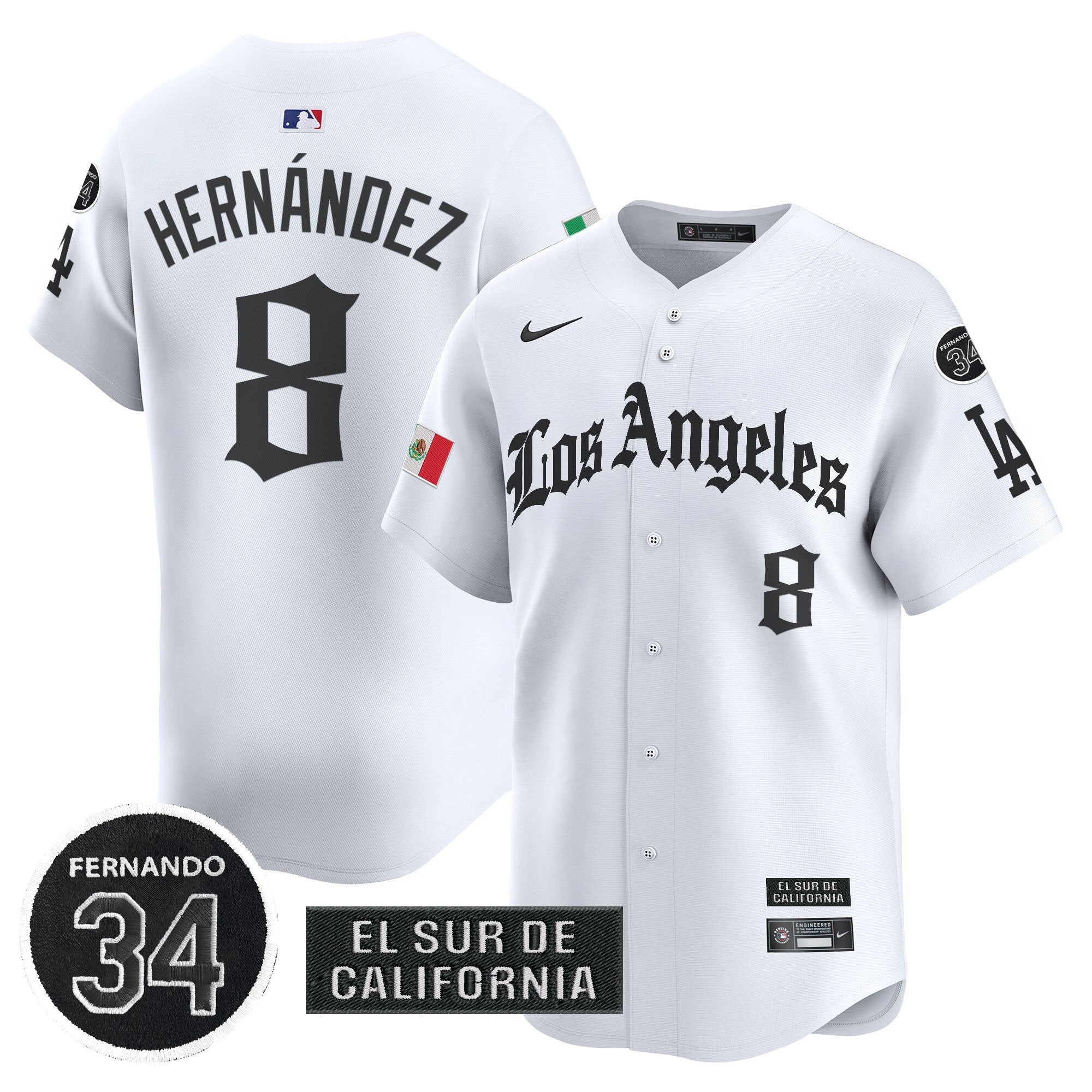 Dodgers Mexico 2025 LA Gothic Style Patch Vapor Premier Limited Jersey - All Stitched