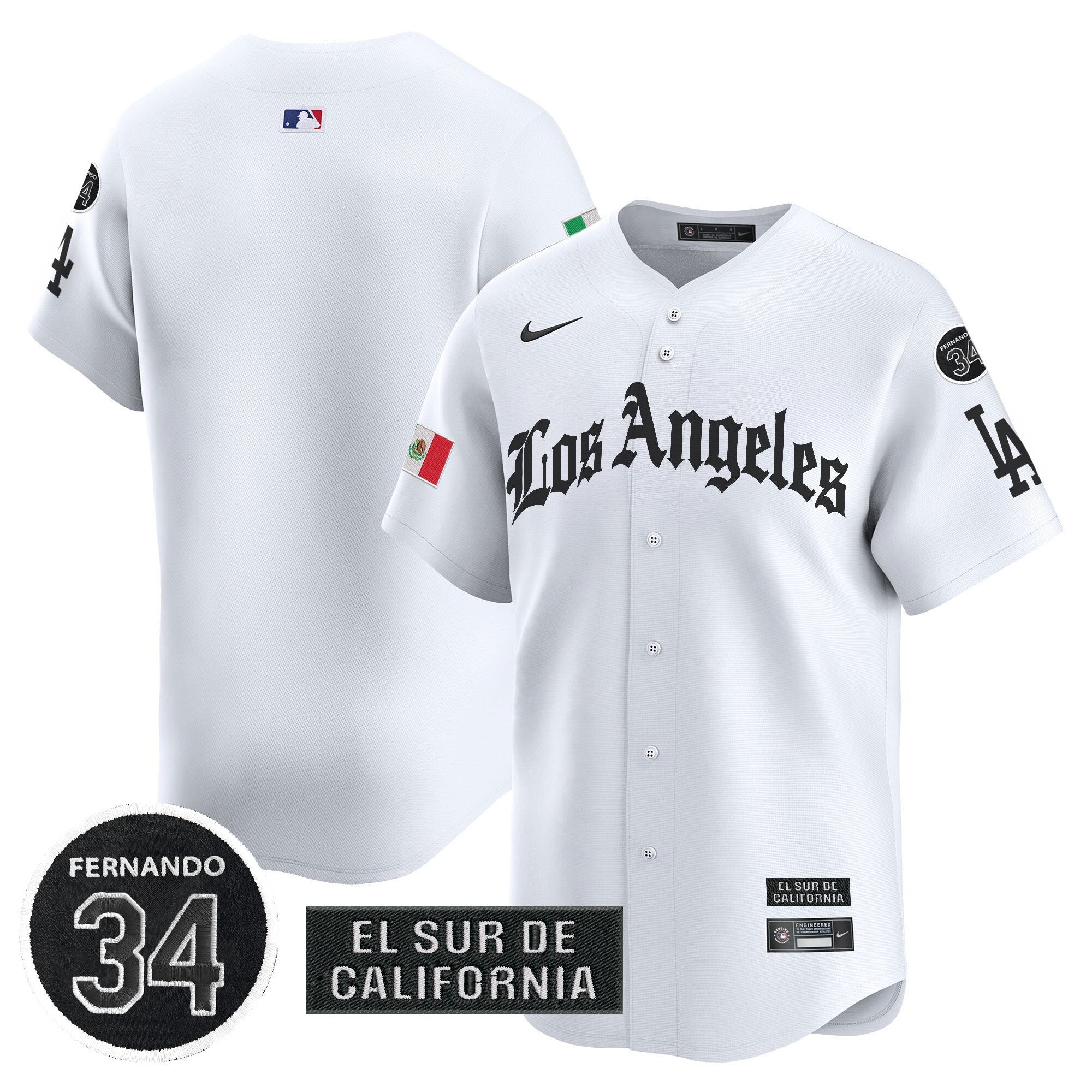 Dodgers Mexico 2025 LA Gothic Style Patch Vapor Premier Limited Jersey - All Stitched