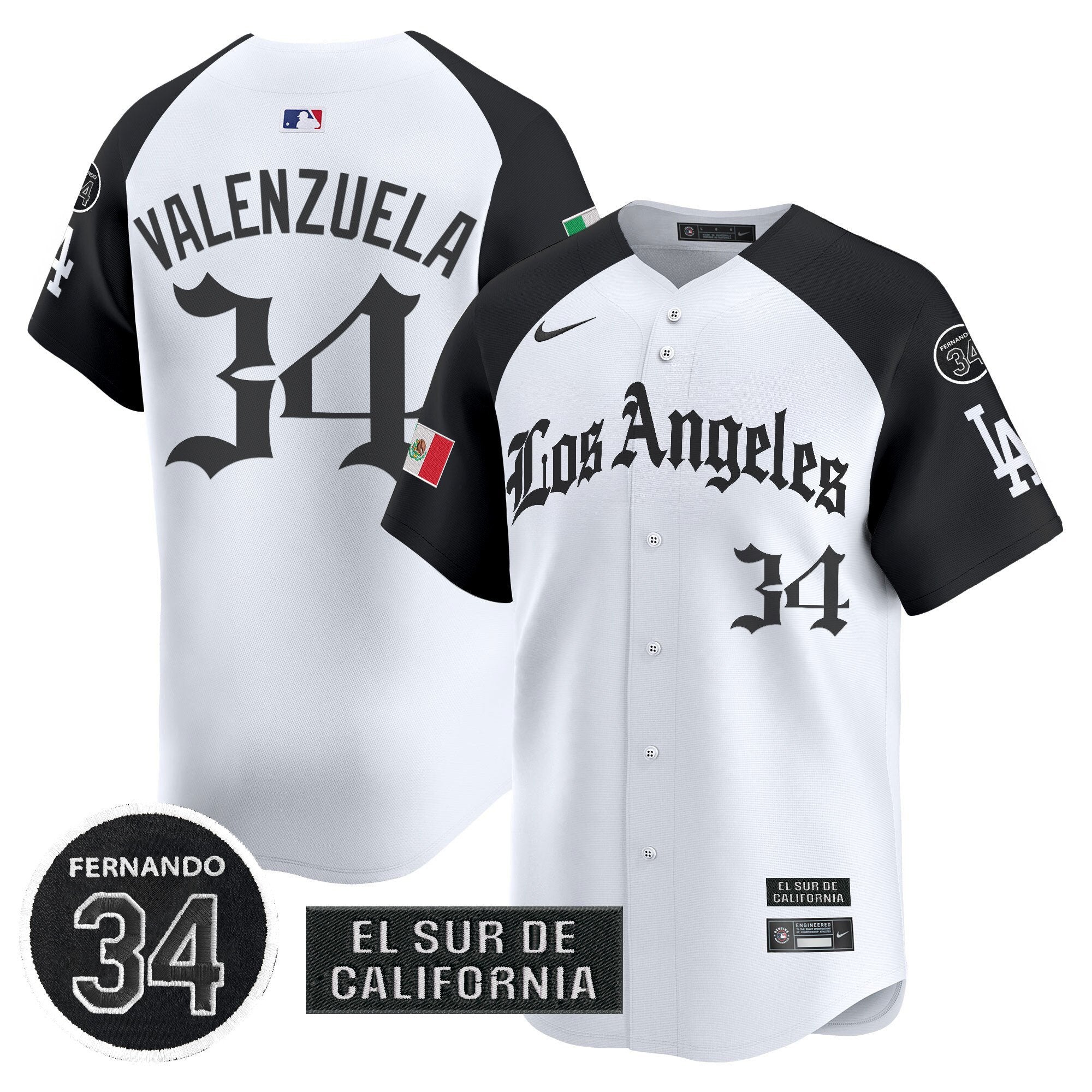 Dodgers Mexico 2025 LA Gothic Style Patch Vapor Premier Limited Jersey - All Stitched