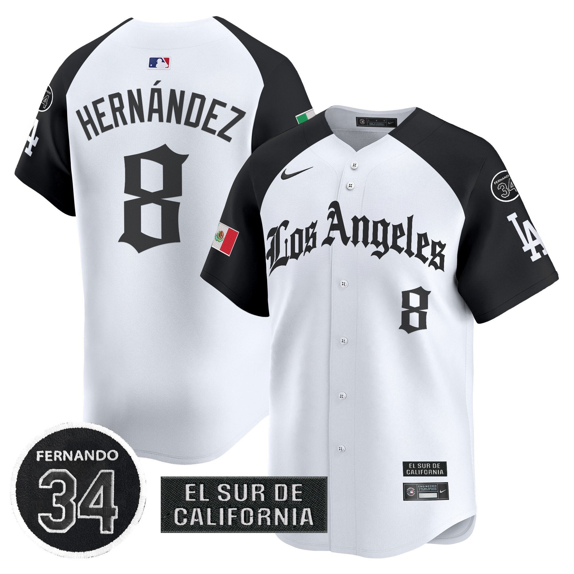 Dodgers Mexico 2025 LA Gothic Style Patch Vapor Premier Limited Jersey - All Stitched