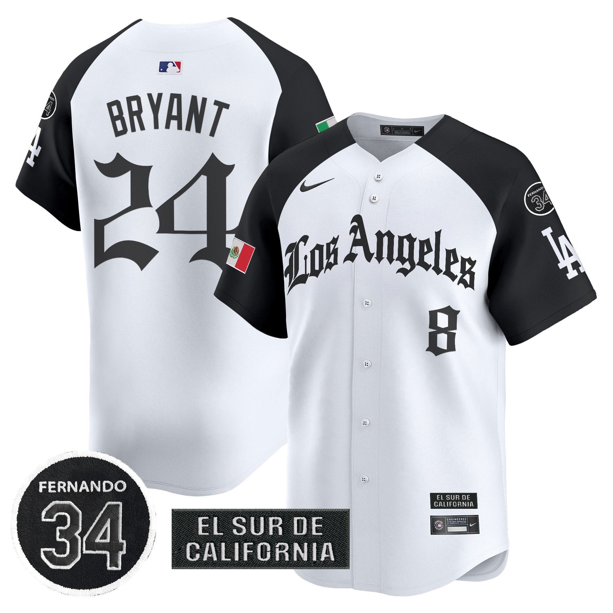 Dodgers Mexico 2025 LA Gothic Style Patch Vapor Premier Limited Jersey - All Stitched