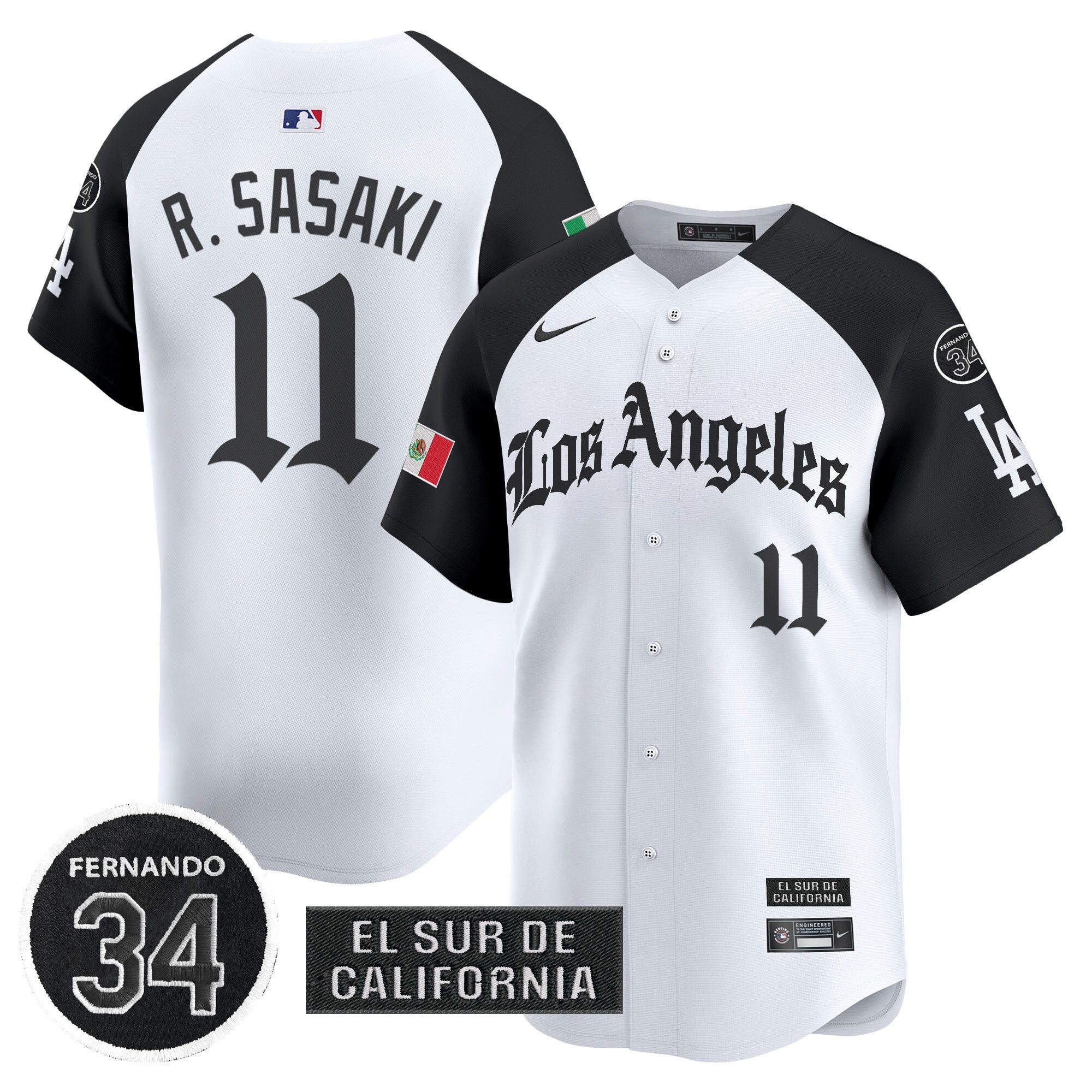 Dodgers Mexico 2025 LA Gothic Style Patch Vapor Premier Limited Jersey - All Stitched