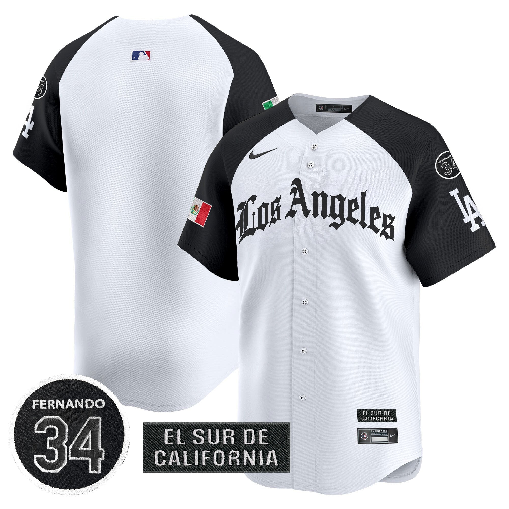 Dodgers Mexico 2025 LA Gothic Style Patch Vapor Premier Limited Jersey - All Stitched