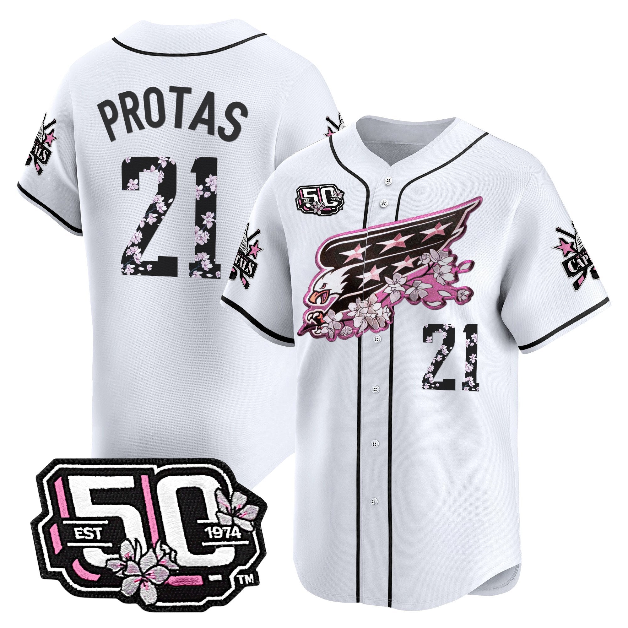 2025 WSH 50th Anniversary Cherry Blossom Style Vapor Premier Limited Jersey - All Stitched
