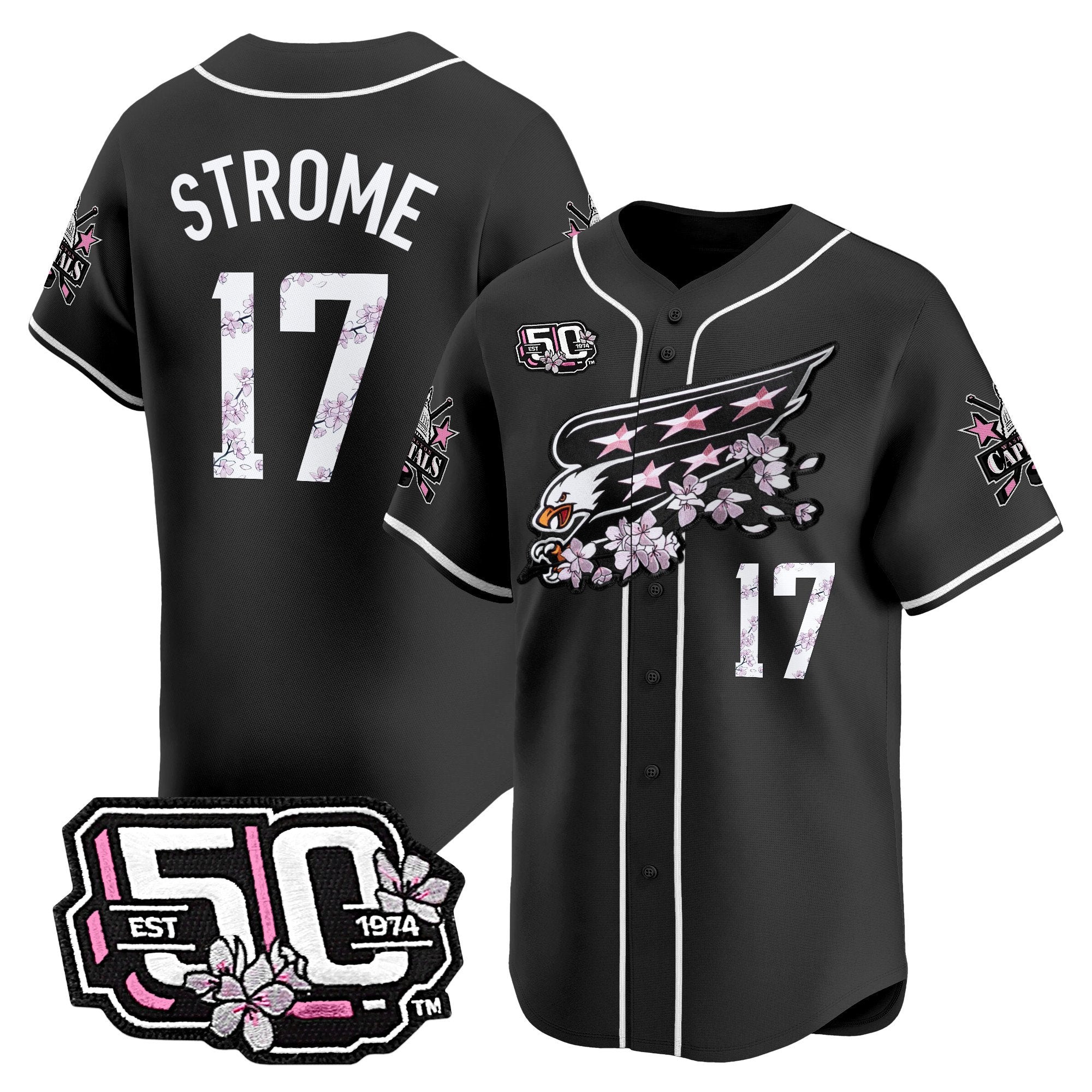2025 WSH 50th Anniversary Cherry Blossom Style Vapor Premier Limited Men Jersey - All Stitched