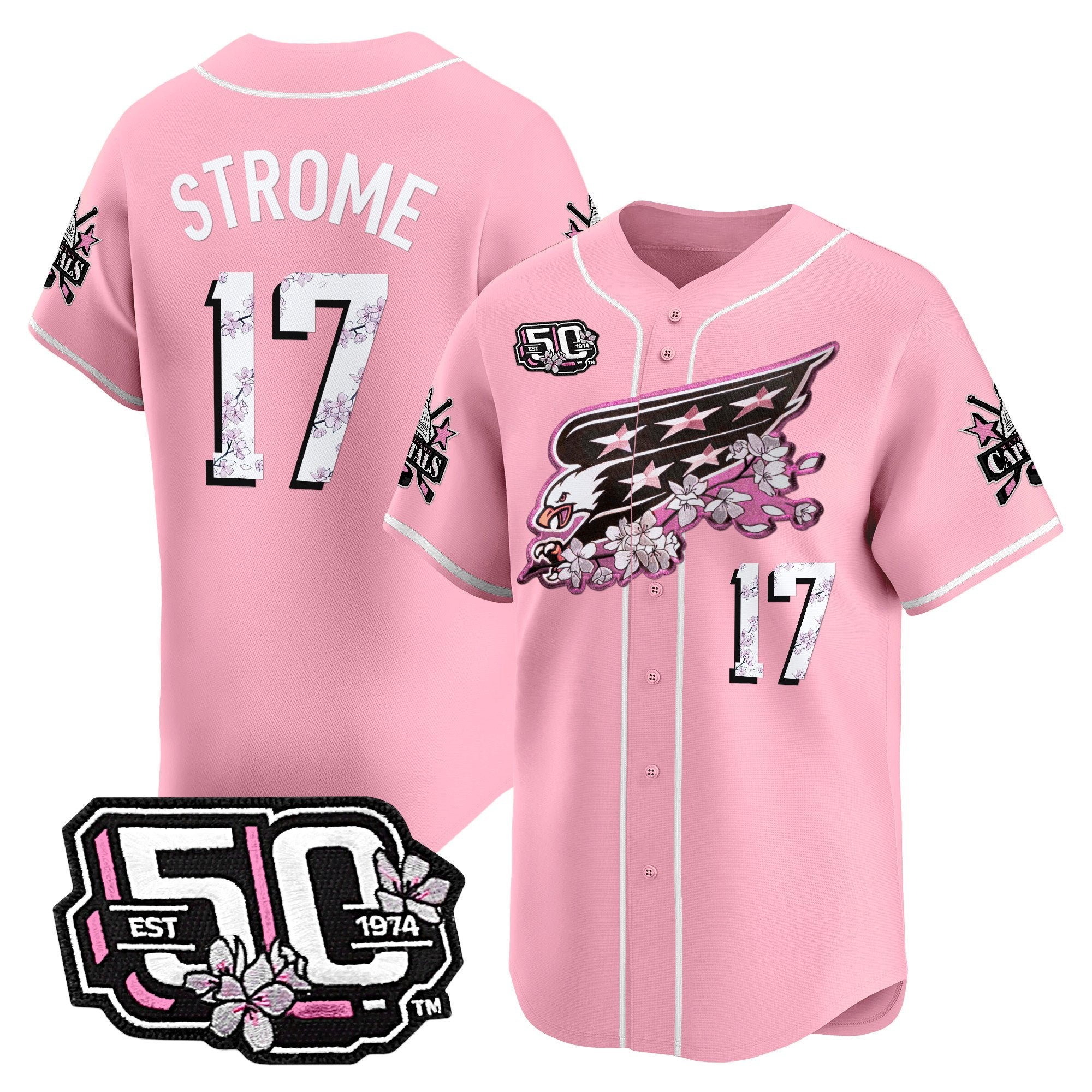 2025 WSH 50th Anniversary Cherry Blossom Style Vapor Premier Limited Jersey - All Stitched