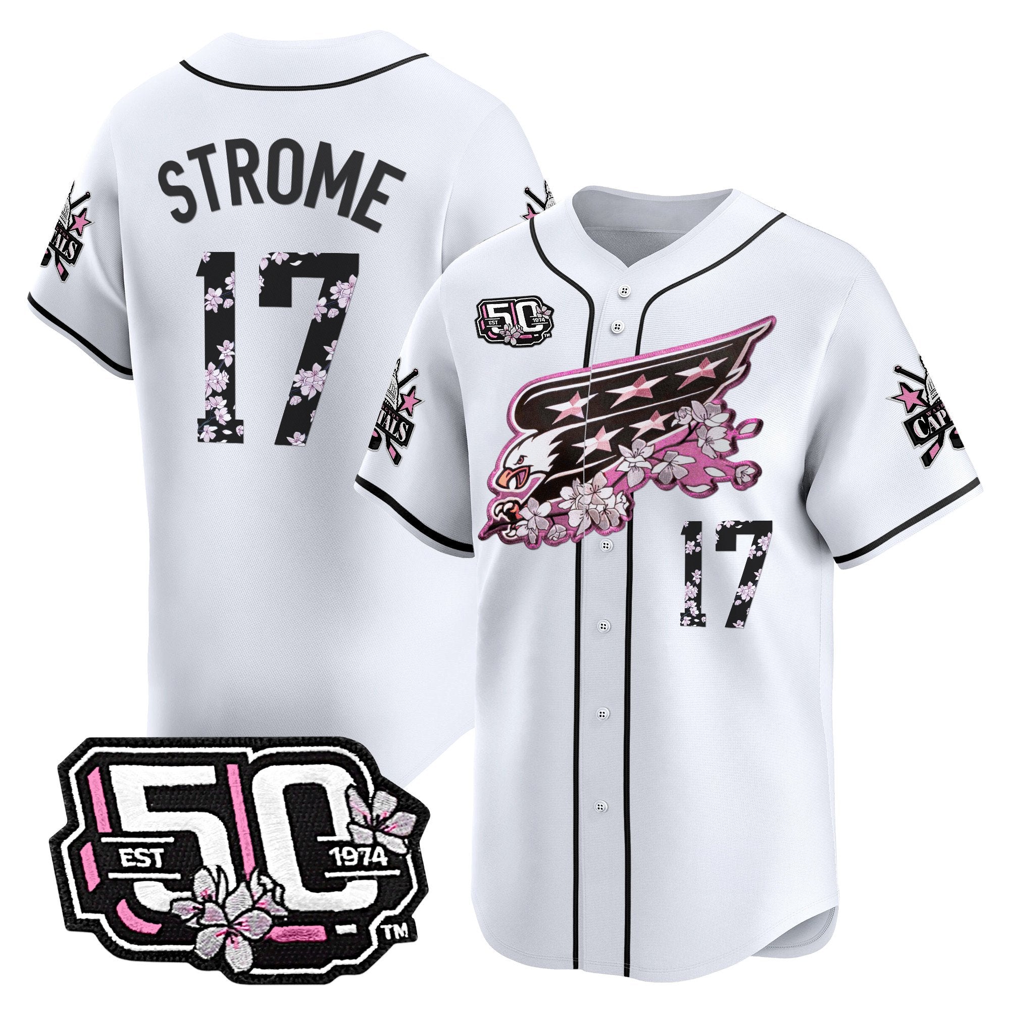 2025 WSH 50th Anniversary Cherry Blossom Style Vapor Premier Limited Jersey - All Stitched