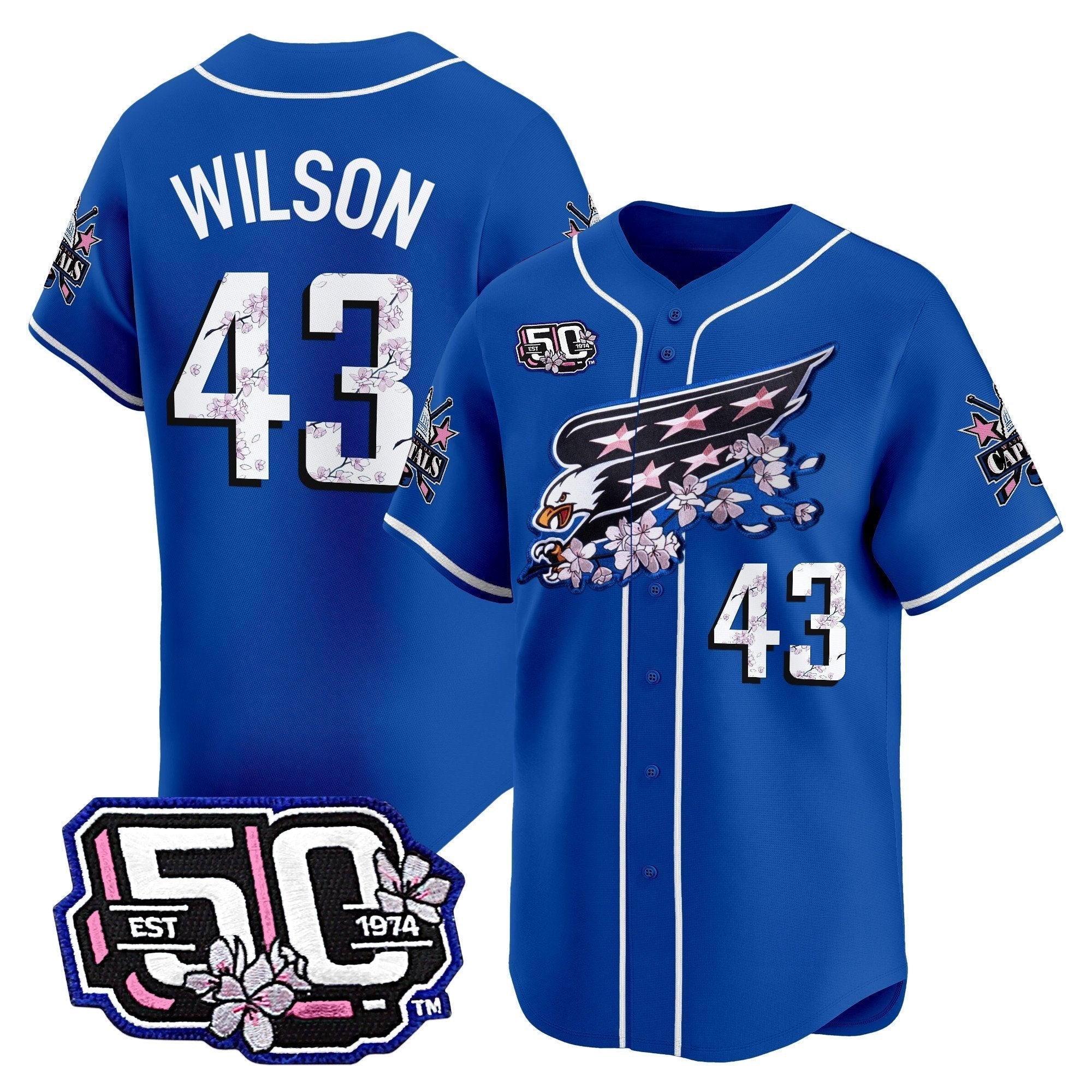 2025 WSH 50th Anniversary Cherry Blossom Style Vapor Premier Limited Men Jersey - All Stitched