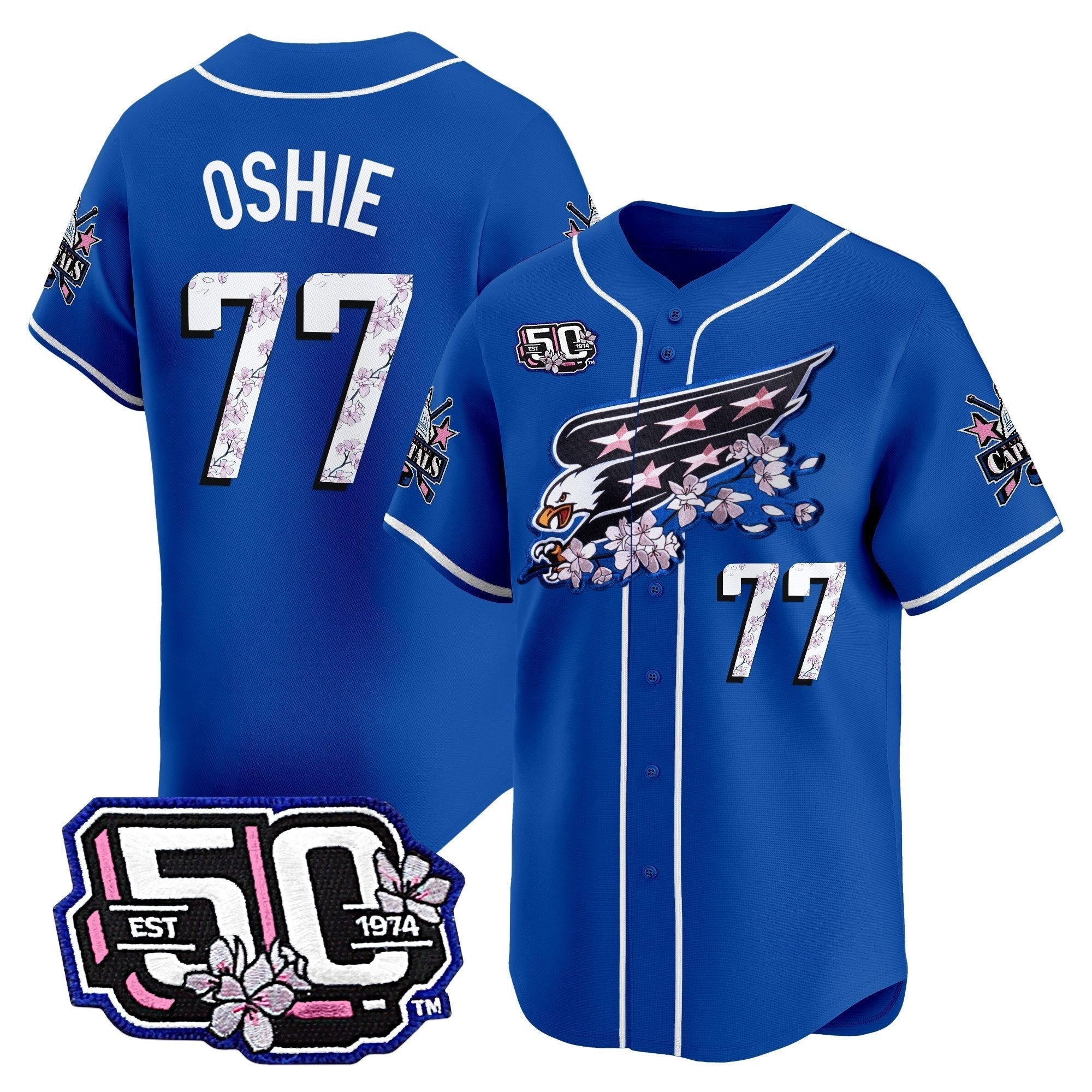 2025 WSH 50th Anniversary Cherry Blossom Style Vapor Premier Limited Men Jersey - All Stitched