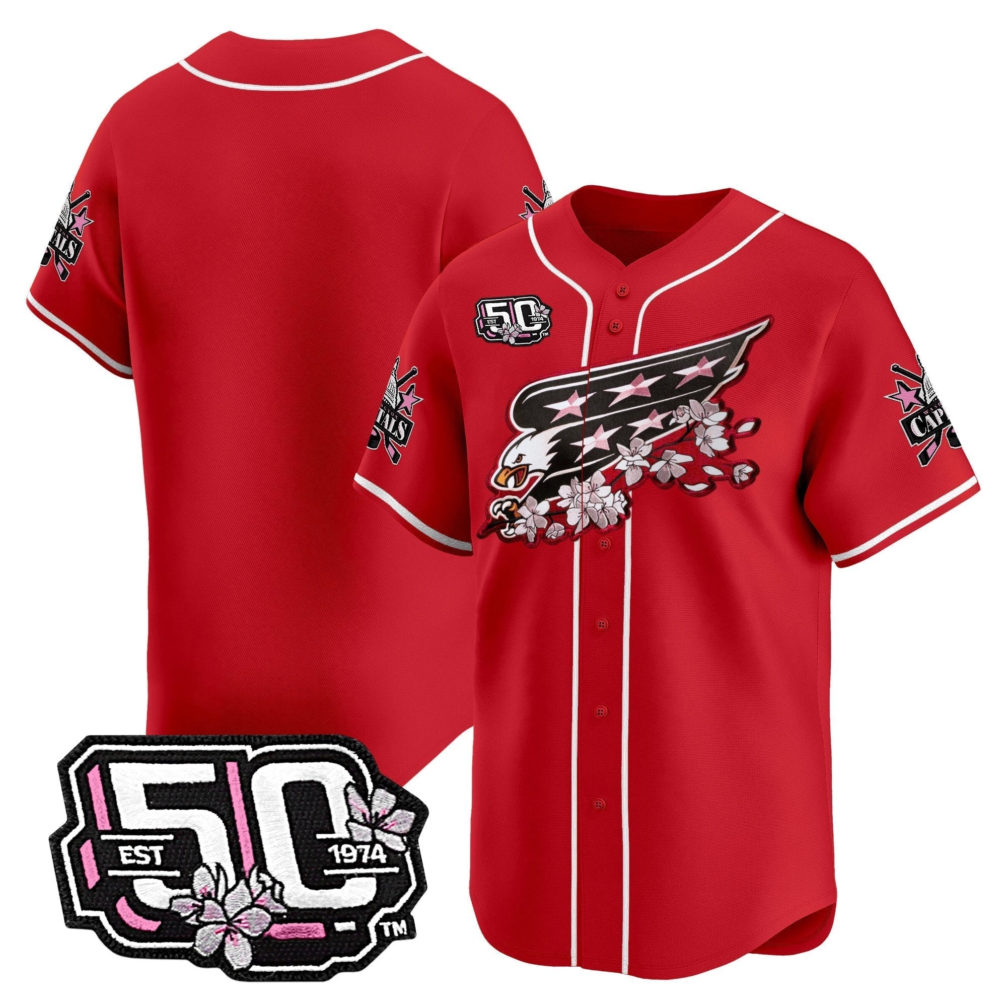 2025 WSH 50th Anniversary Cherry Blossom Style Vapor Premier Limited Jersey - All Stitched