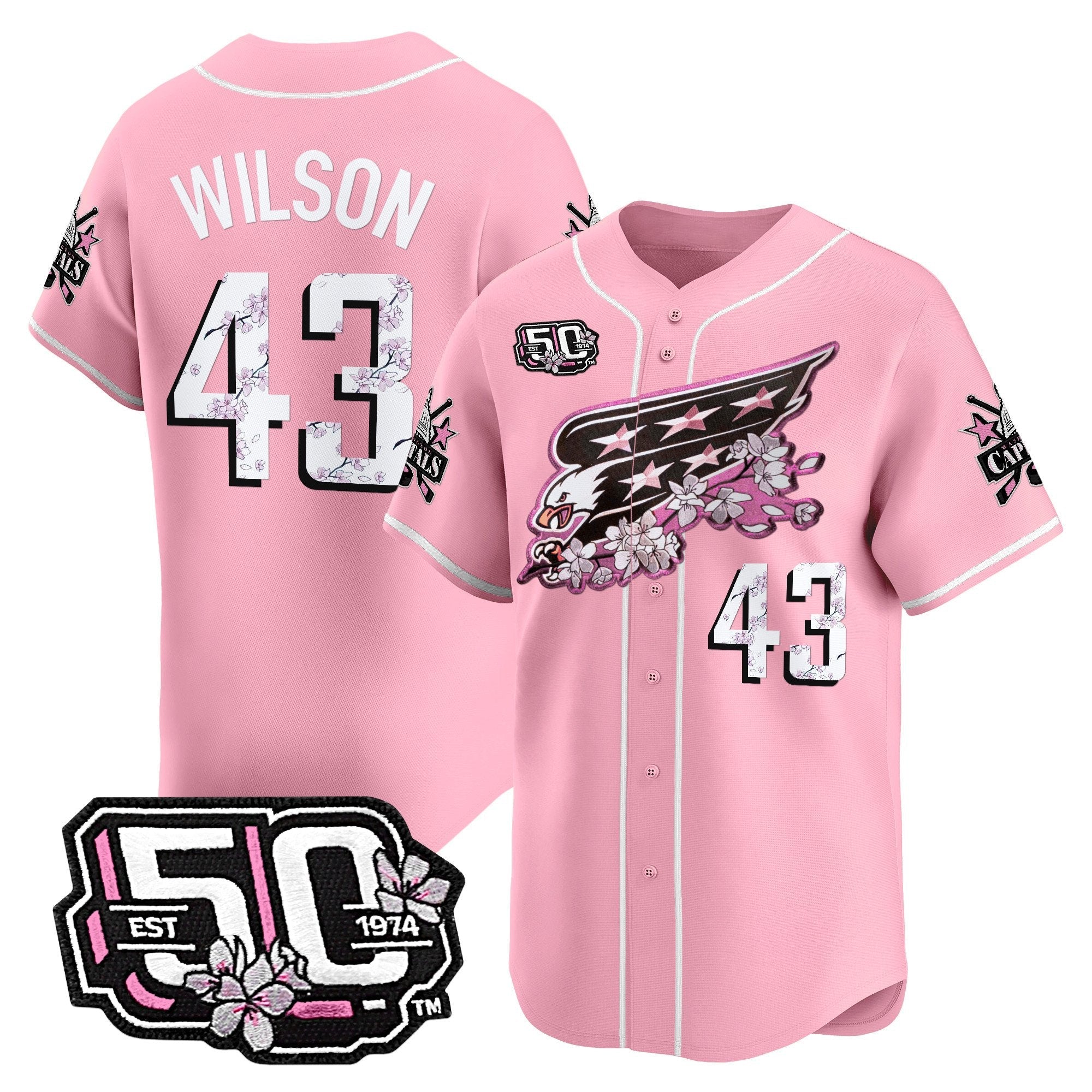 2025 WSH 50th Anniversary Cherry Blossom Style Vapor Premier Limited Jersey - All Stitched