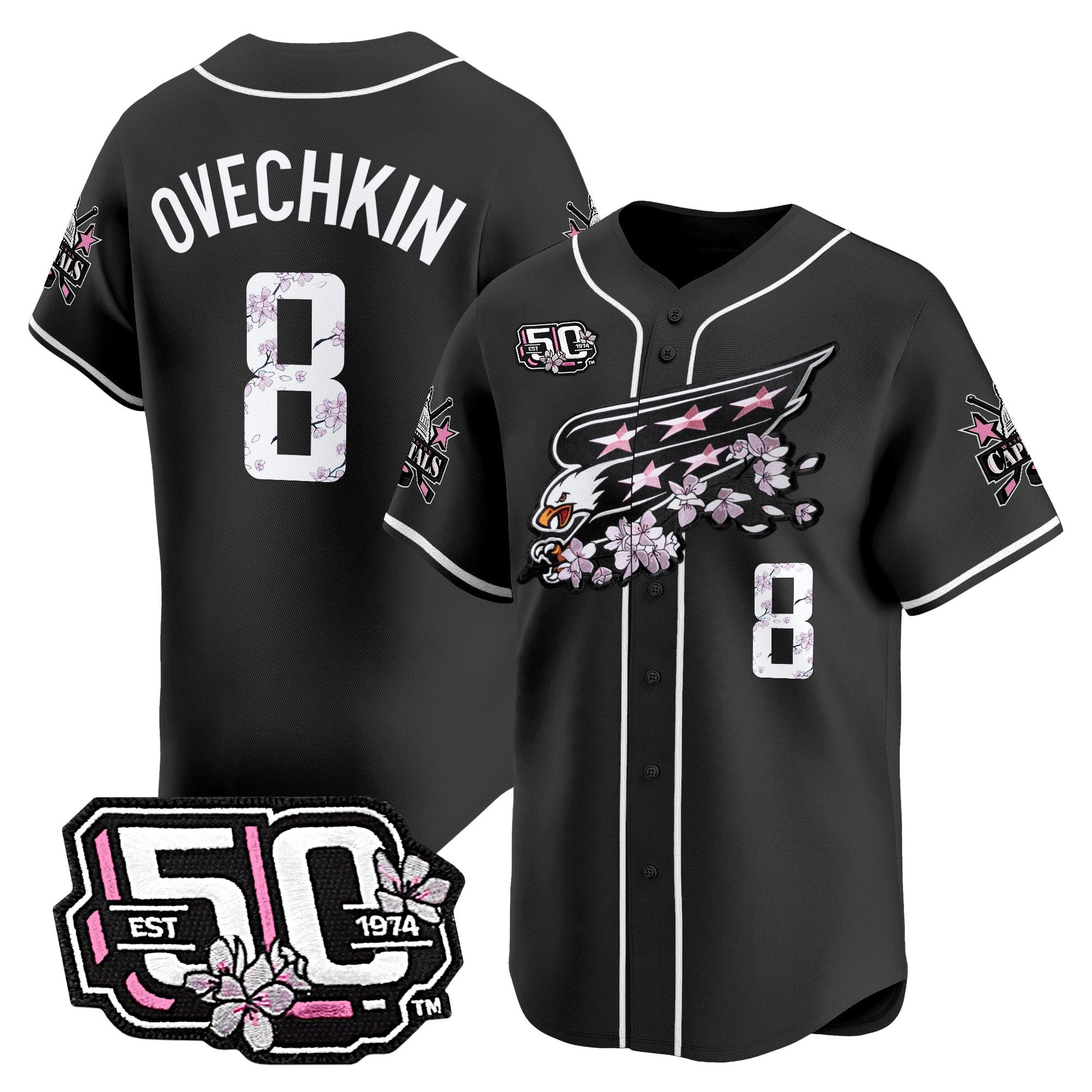 2025 WSH 50th Anniversary Cherry Blossom Style Vapor Premier Limited Men Jersey - All Stitched