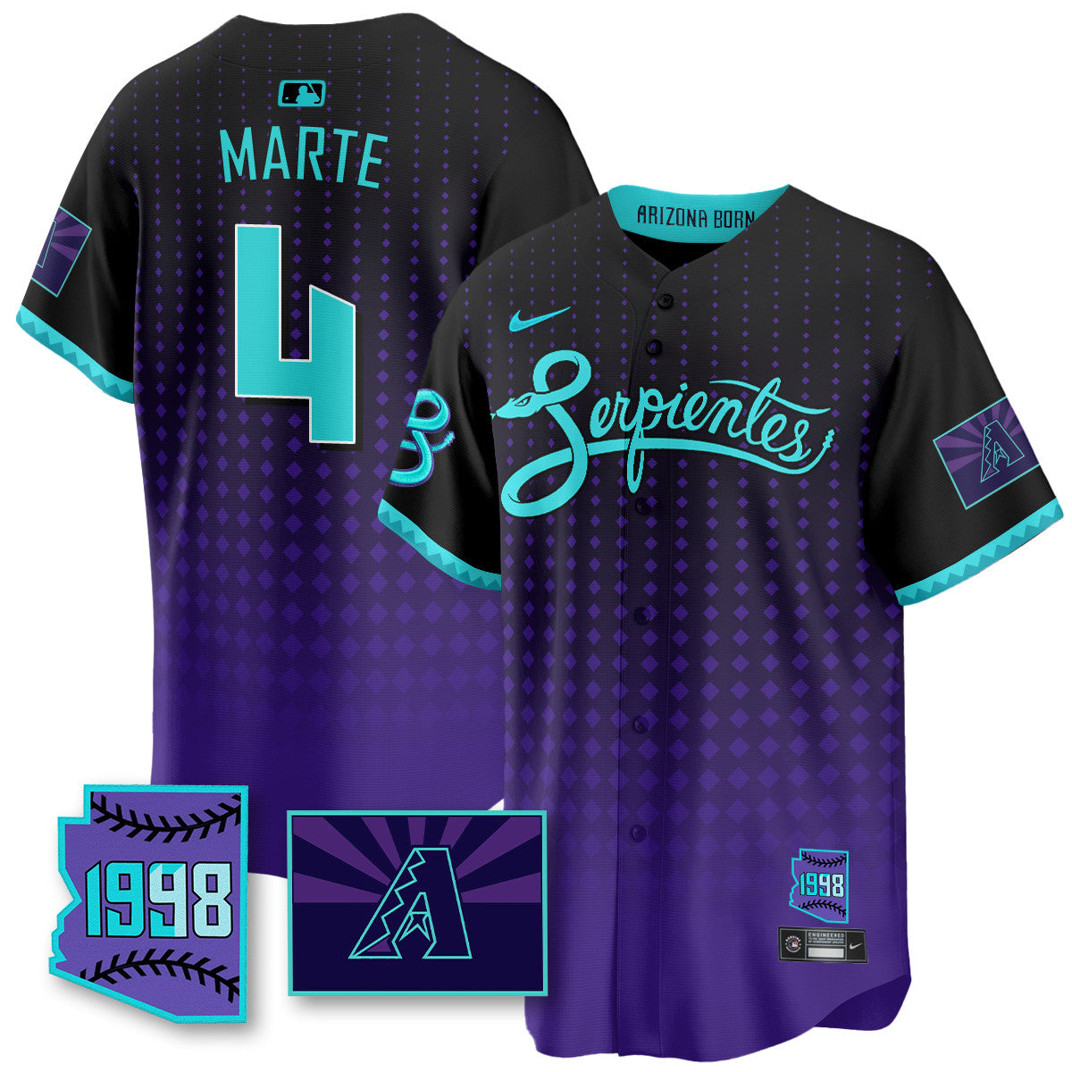 ARI Purple for Second â€œSerpientesâ€ City Connect Men Jersey - All Stitched
