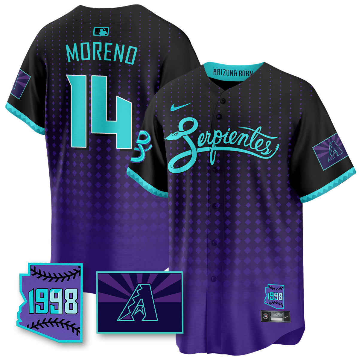 ARI Purple for Second â€œSerpientesâ€ City Connect Men Jersey - All Stitched