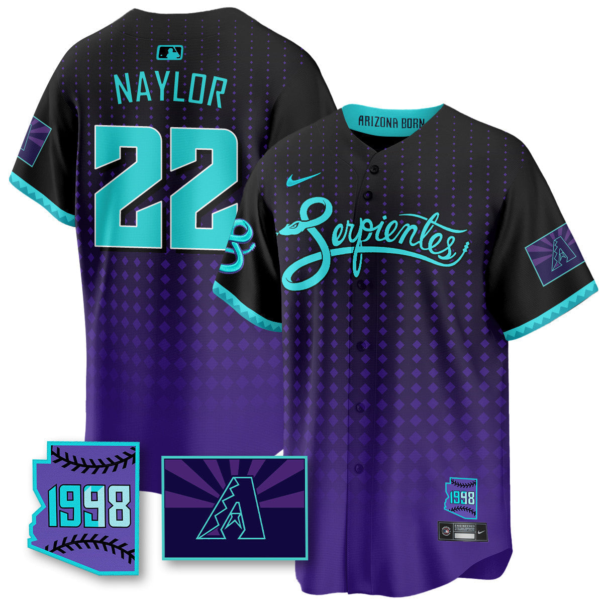 ARI Purple for Second â€œSerpientesâ€ City Connect Men Jersey - All Stitched