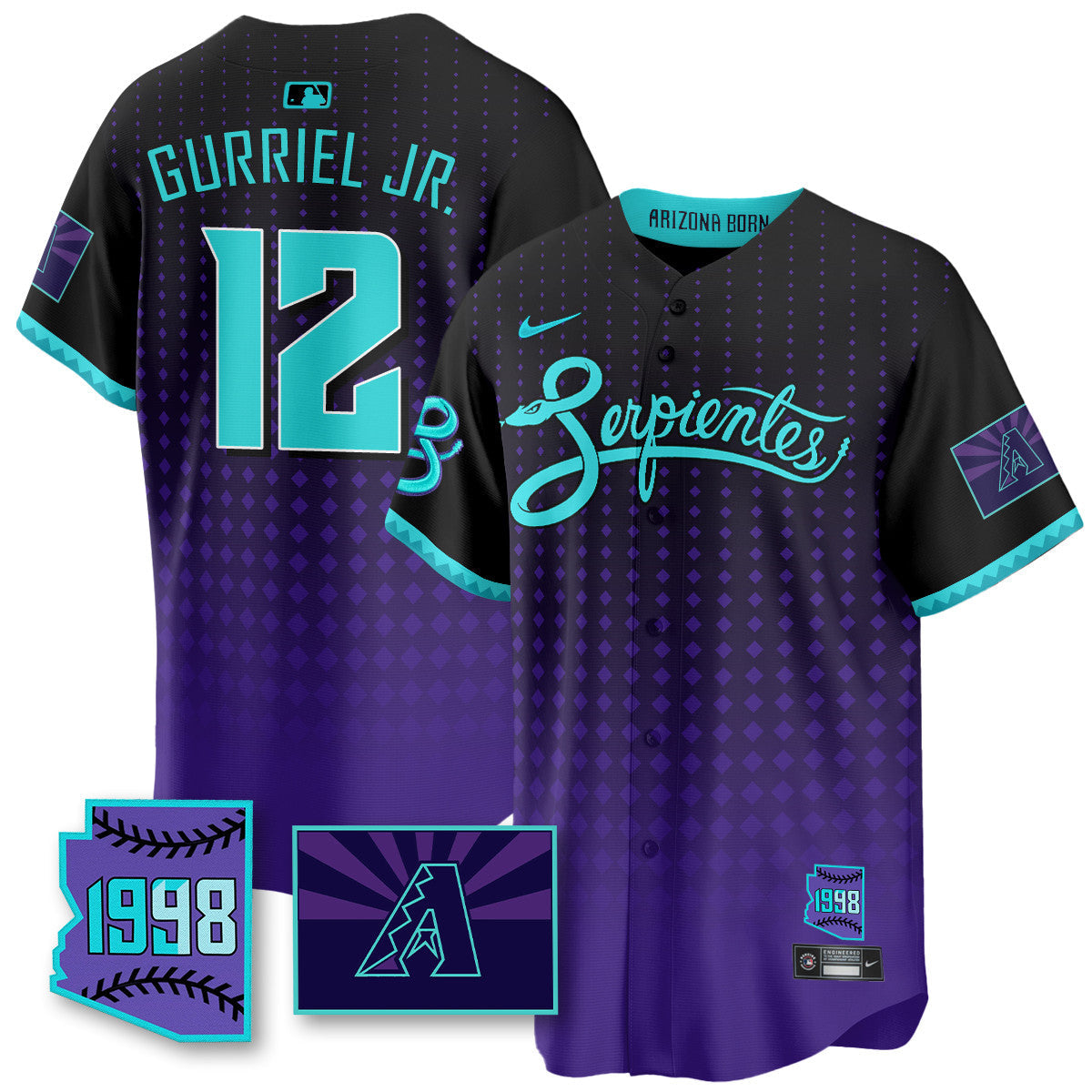 ARI Purple for Second â€œSerpientesâ€ City Connect Men Jersey - All Stitched