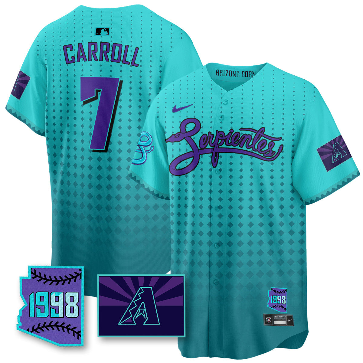 ARI Purple for Second â€œSerpientesâ€ City Connect Men Jersey - All Stitched