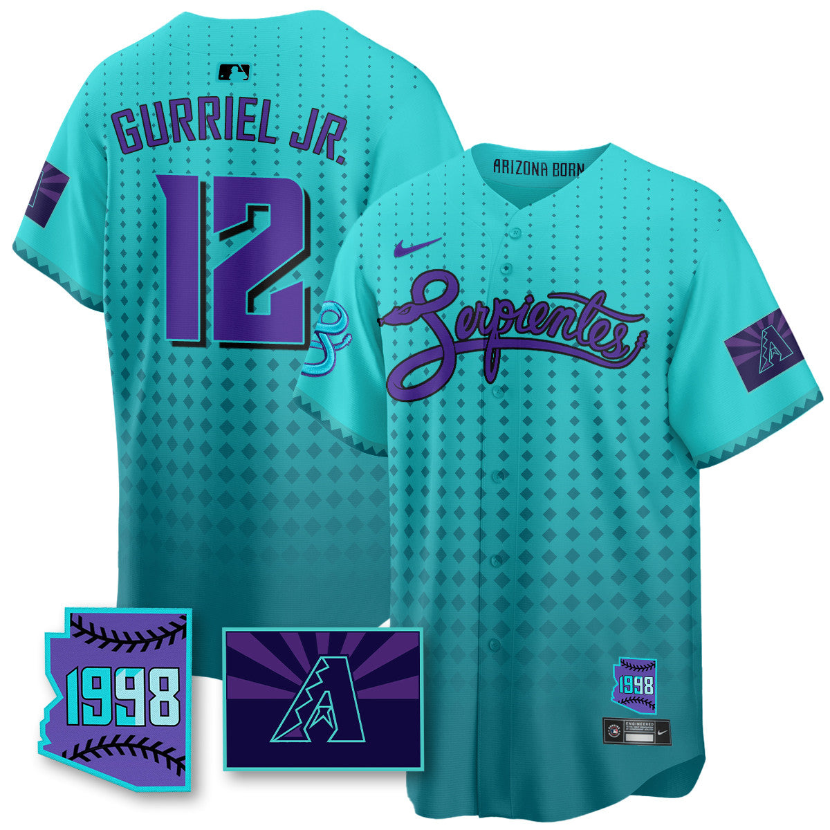 ARI Purple for Second â€œSerpientesâ€ City Connect Jersey - All Stitched