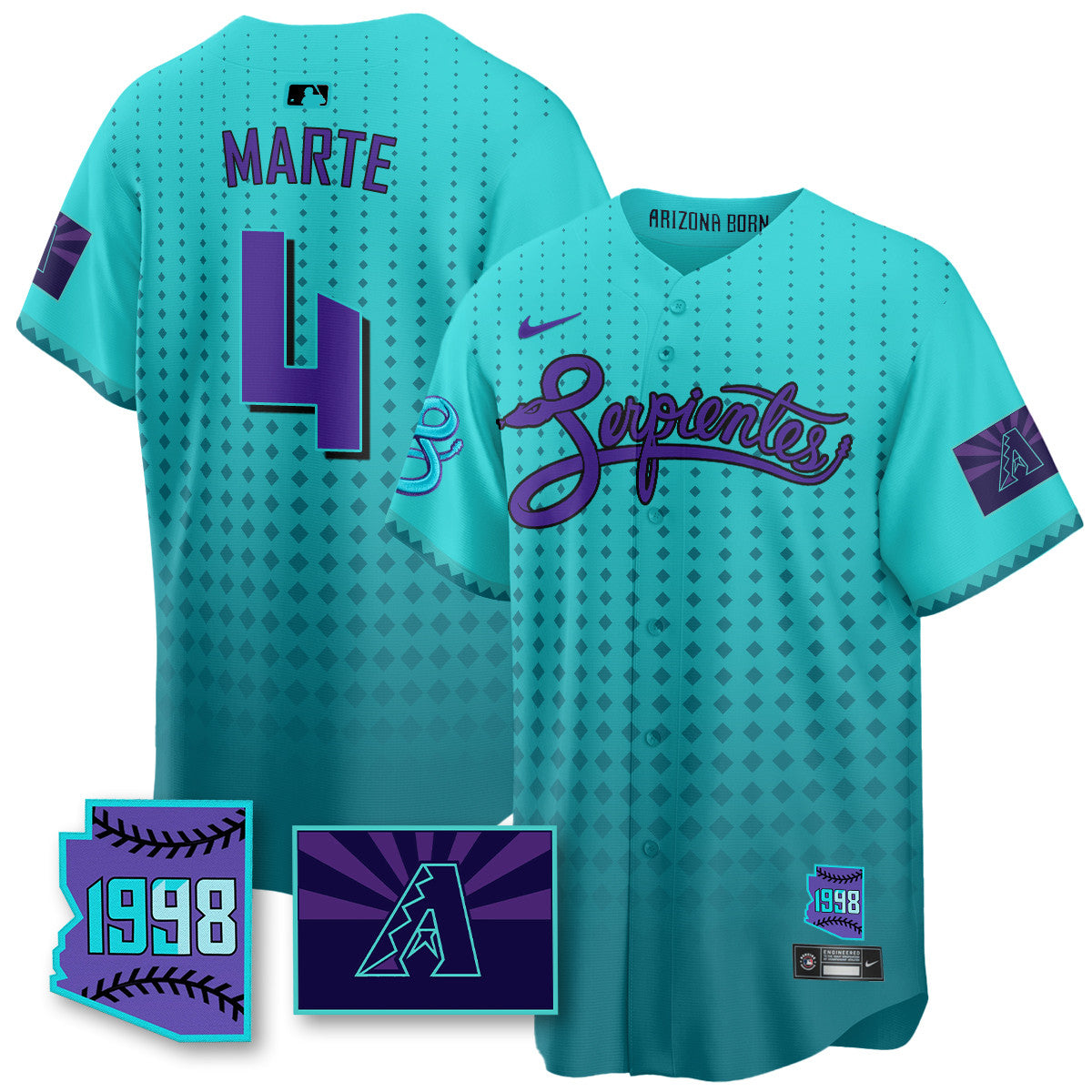 ARI Purple for Second â€œSerpientesâ€ City Connect Jersey - All Stitched