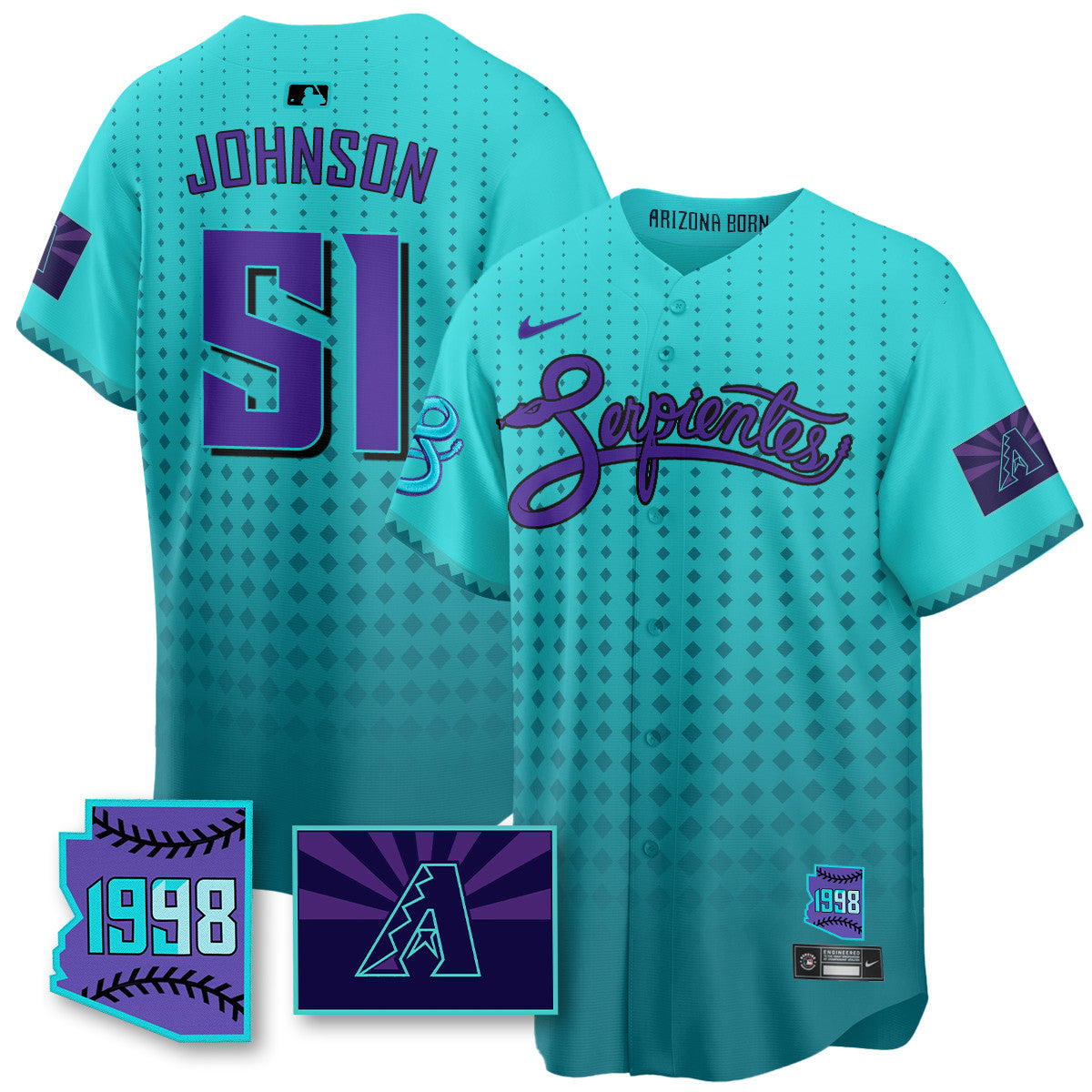 ARI Purple for Second â€œSerpientesâ€ City Connect Jersey - All Stitched