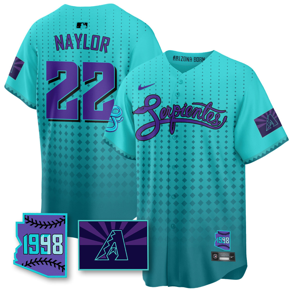 ARI Purple for Second â€œSerpientesâ€ City Connect Jersey - All Stitched