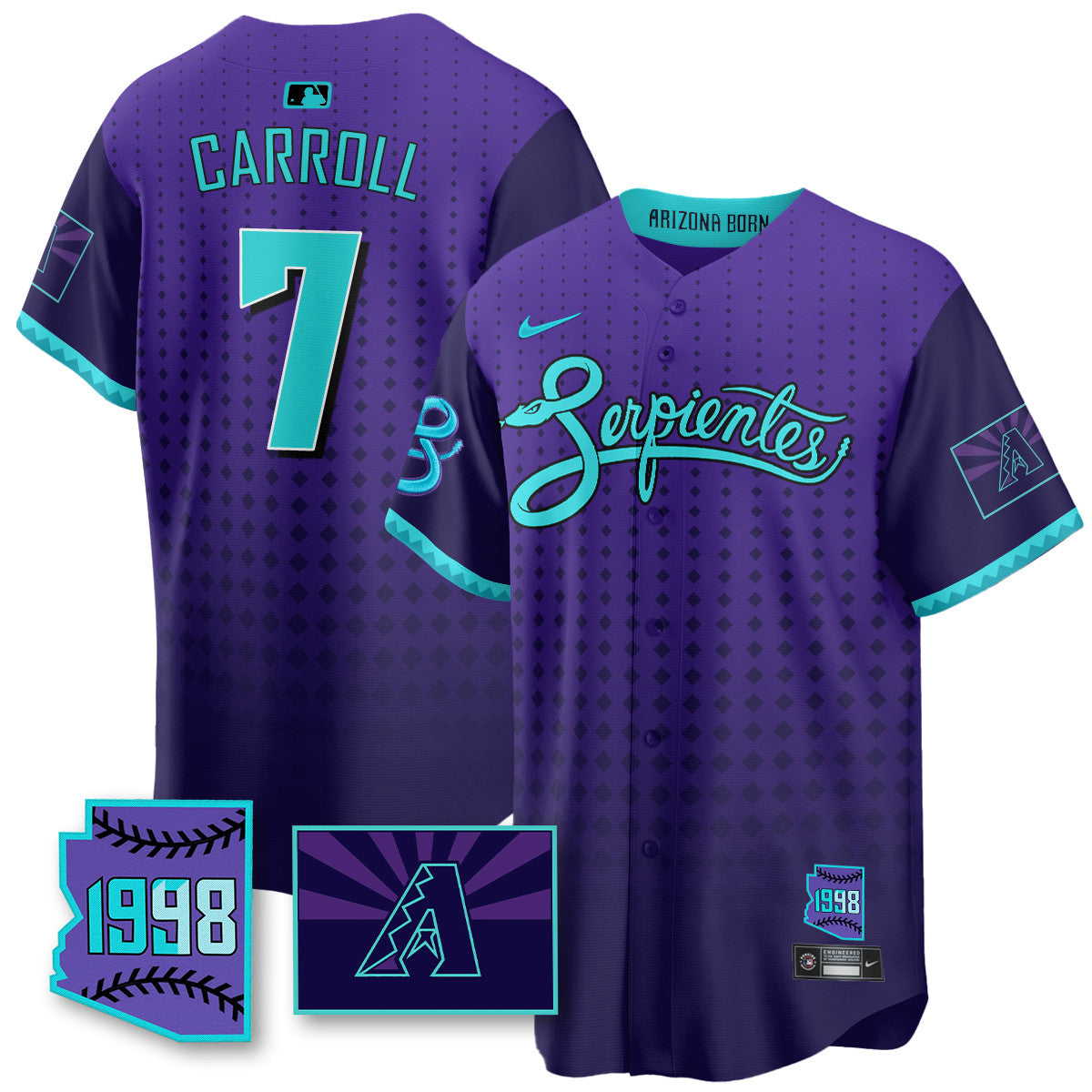 ARI Purple for Second â€œSerpientesâ€ City Connect Men Jersey - All Stitched