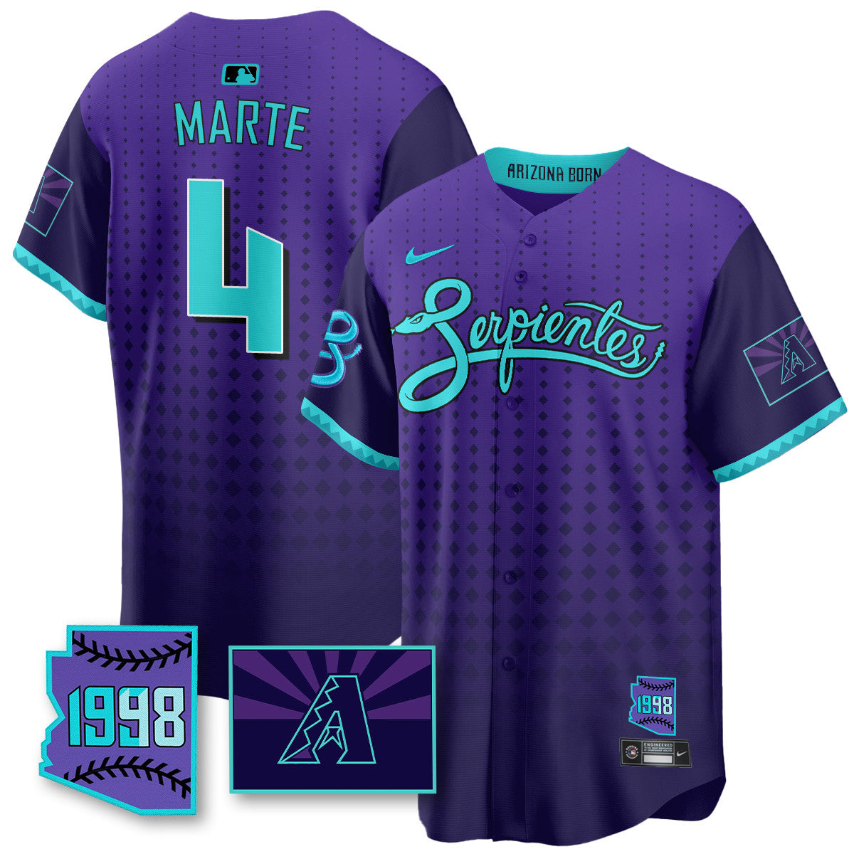 ARI Purple for Second â€œSerpientesâ€ City Connect Men Jersey - All Stitched