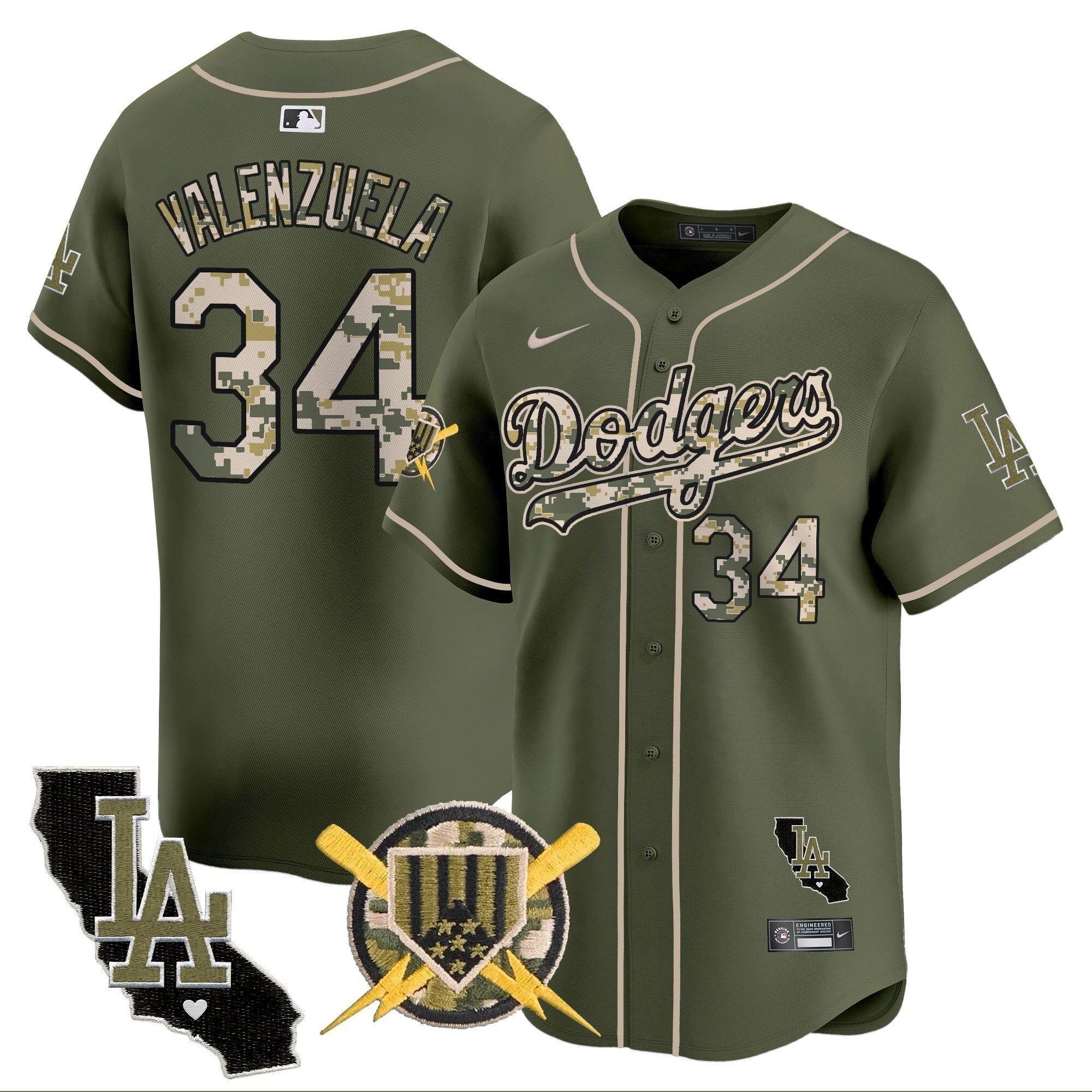 Dodgers Armed Forces Day Vapor Premier Limited Jersey - Stitched