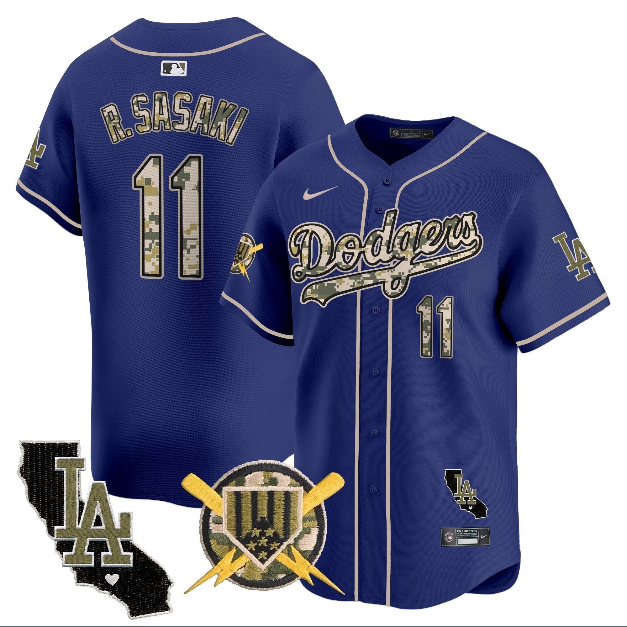 Dodgers Armed Forces Day Vapor Premier Limited Jersey - Stitched