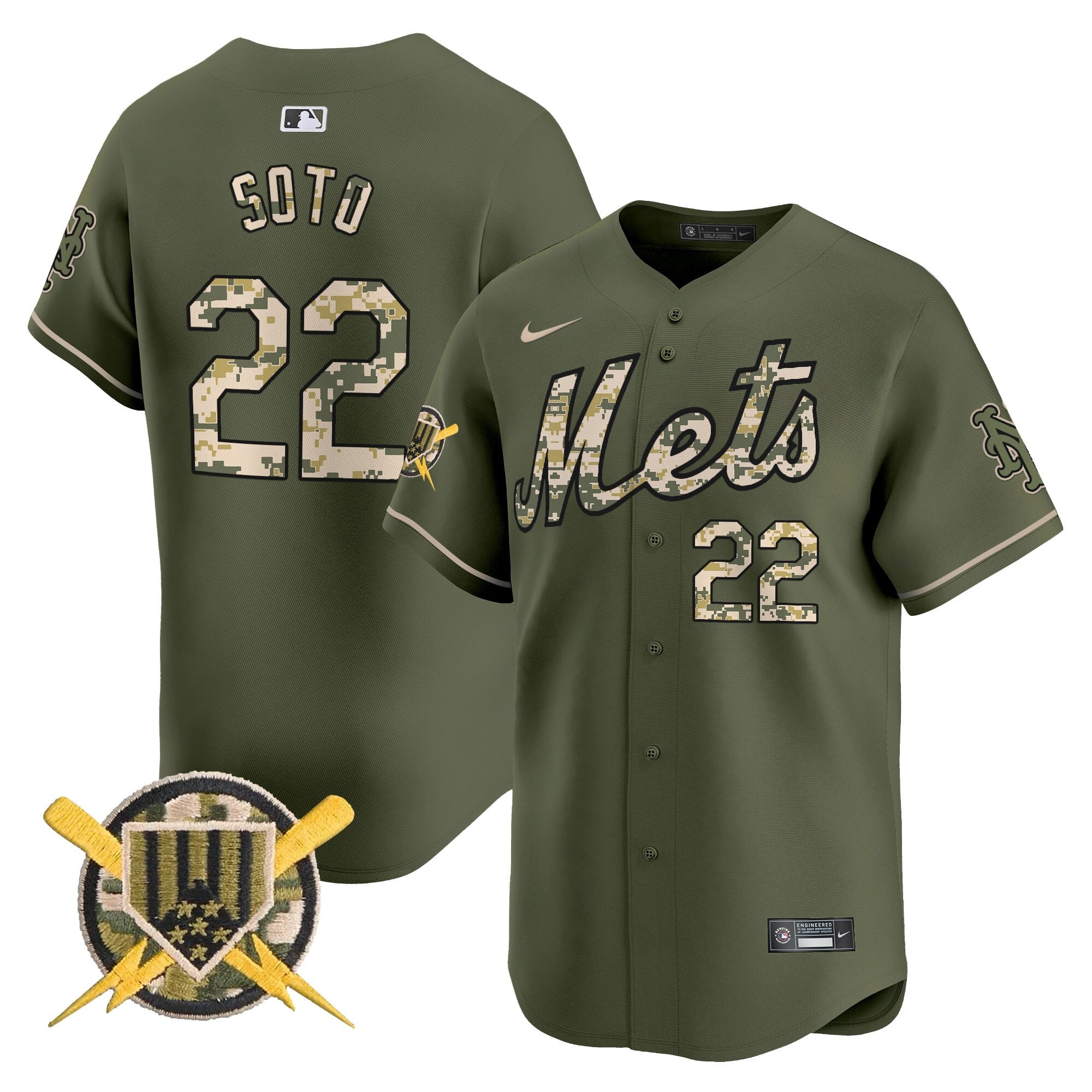 NYM Armed Forces Day Vapor Premier Limited Jersey - All Stitched
