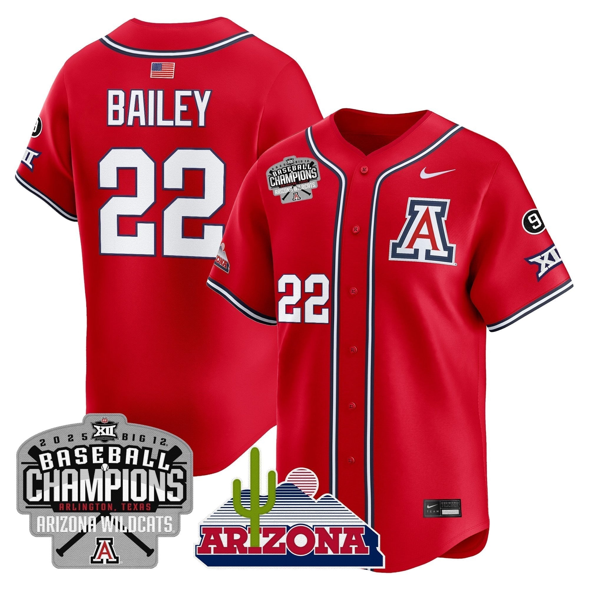 ARIZ 2025 Big 12 Champions Vapor Premier Limited Jersey - All Stitched