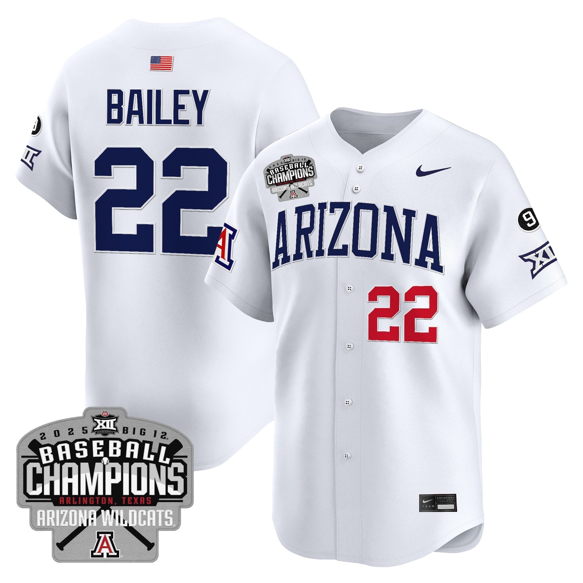 ARIZ 2025 Big 12 Champions Vapor Premier Limited Jersey - All Stitched