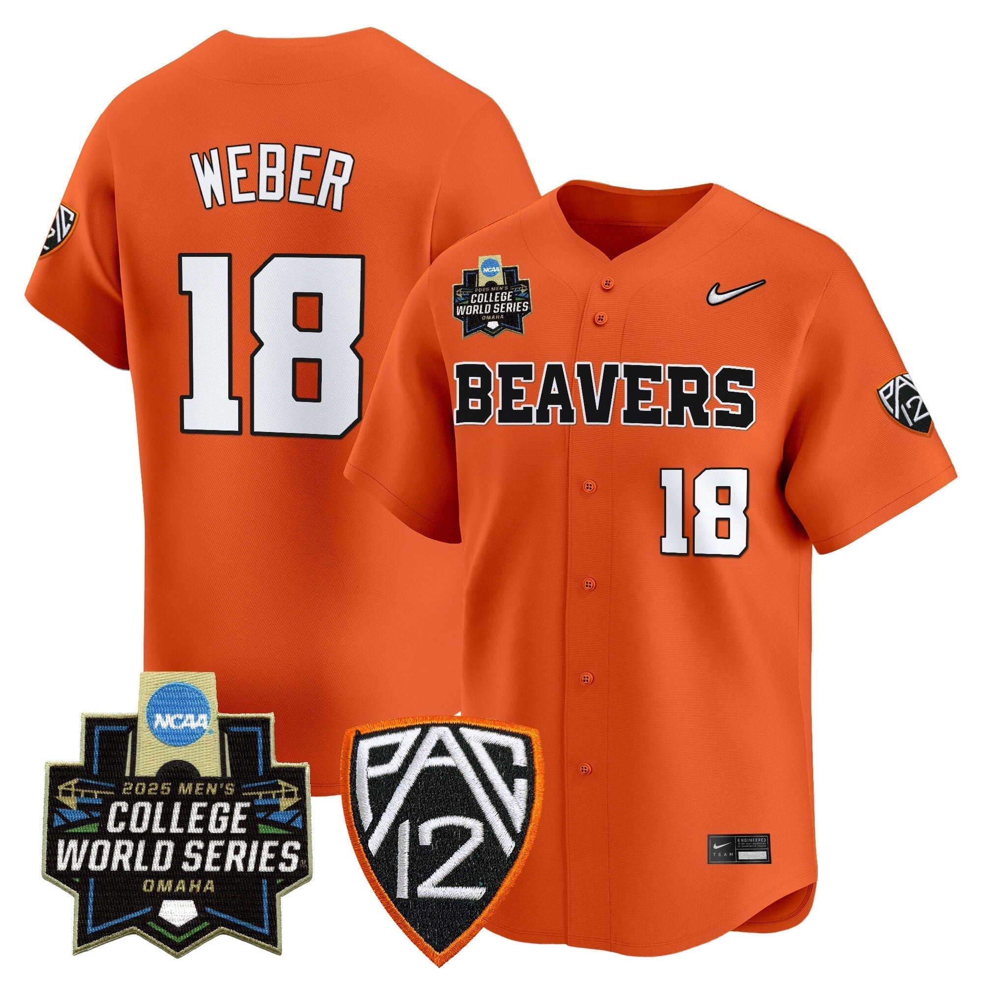 Oregon State Beavers 2025 World Series Vapor Premier Limited Jersey - Stitched