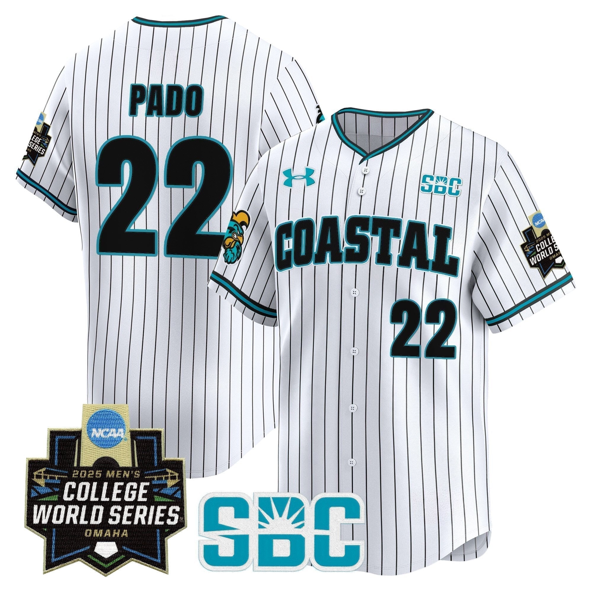 Coastal Carolina Chanticleers 2025 World Series Vapor Premier Limited Jersey - Stitched